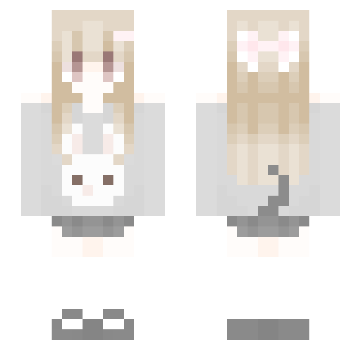 Sunberryy Minecraft skin, front and back view