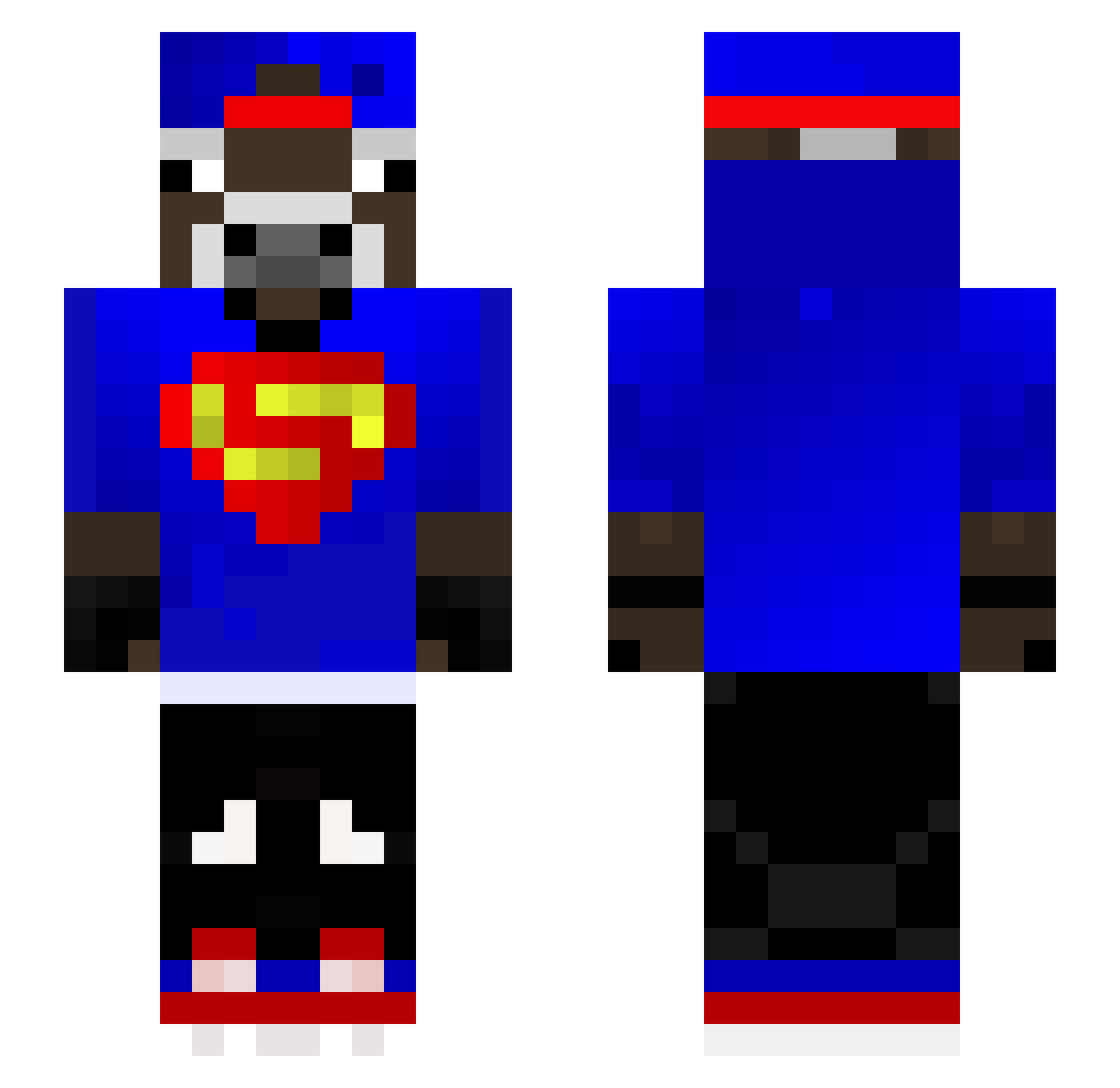 Harboe_ Minecraft skin, front and back view