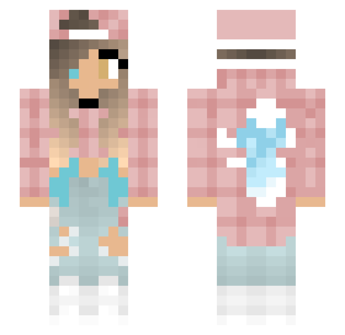 Sinterbell Minecraft skin, front and back view