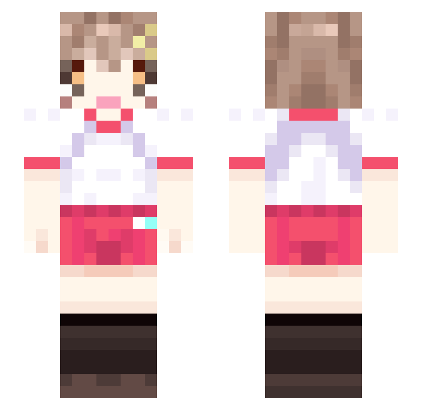 CHe0909 Minecraft skin, front and back view