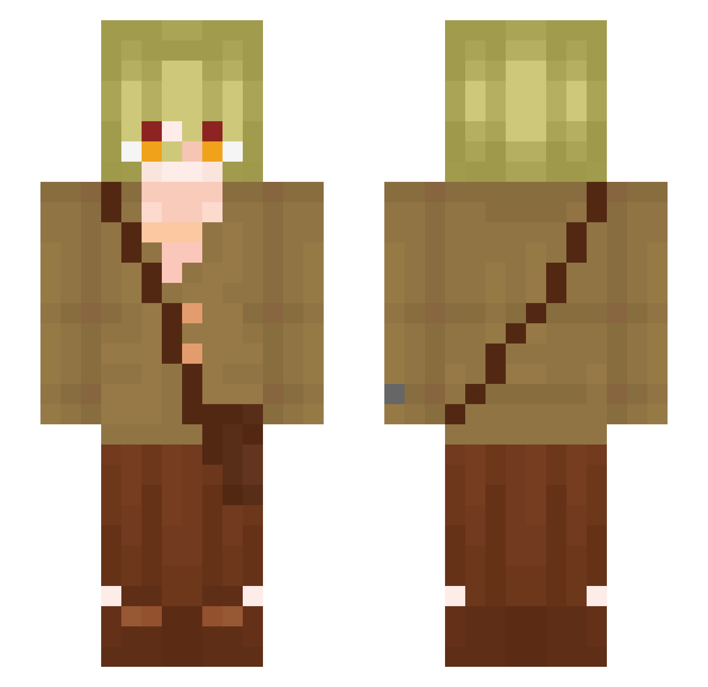 f3nneck Minecraft skin, front and back view