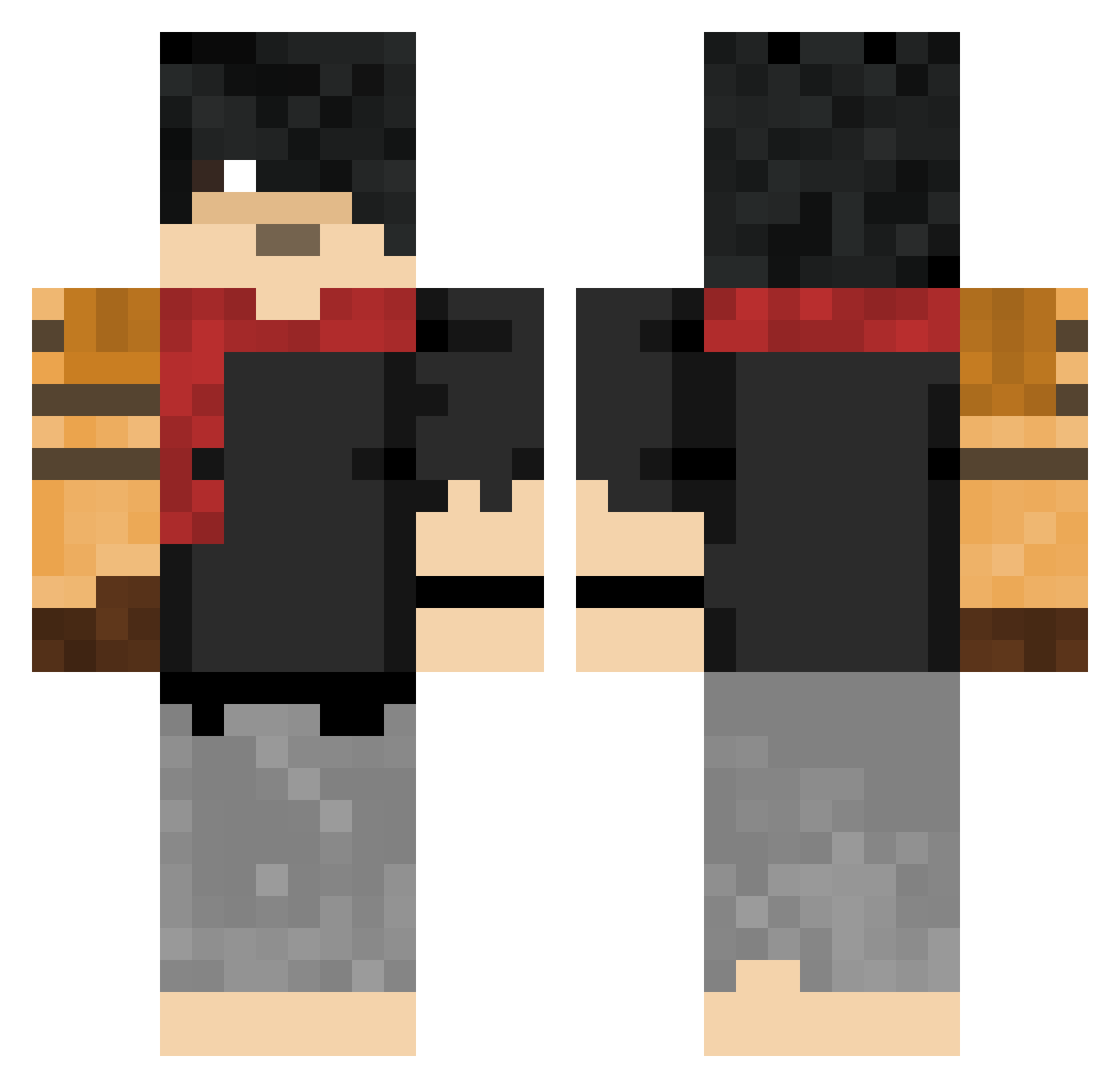 Reaf_ Minecraft skin, front and back view