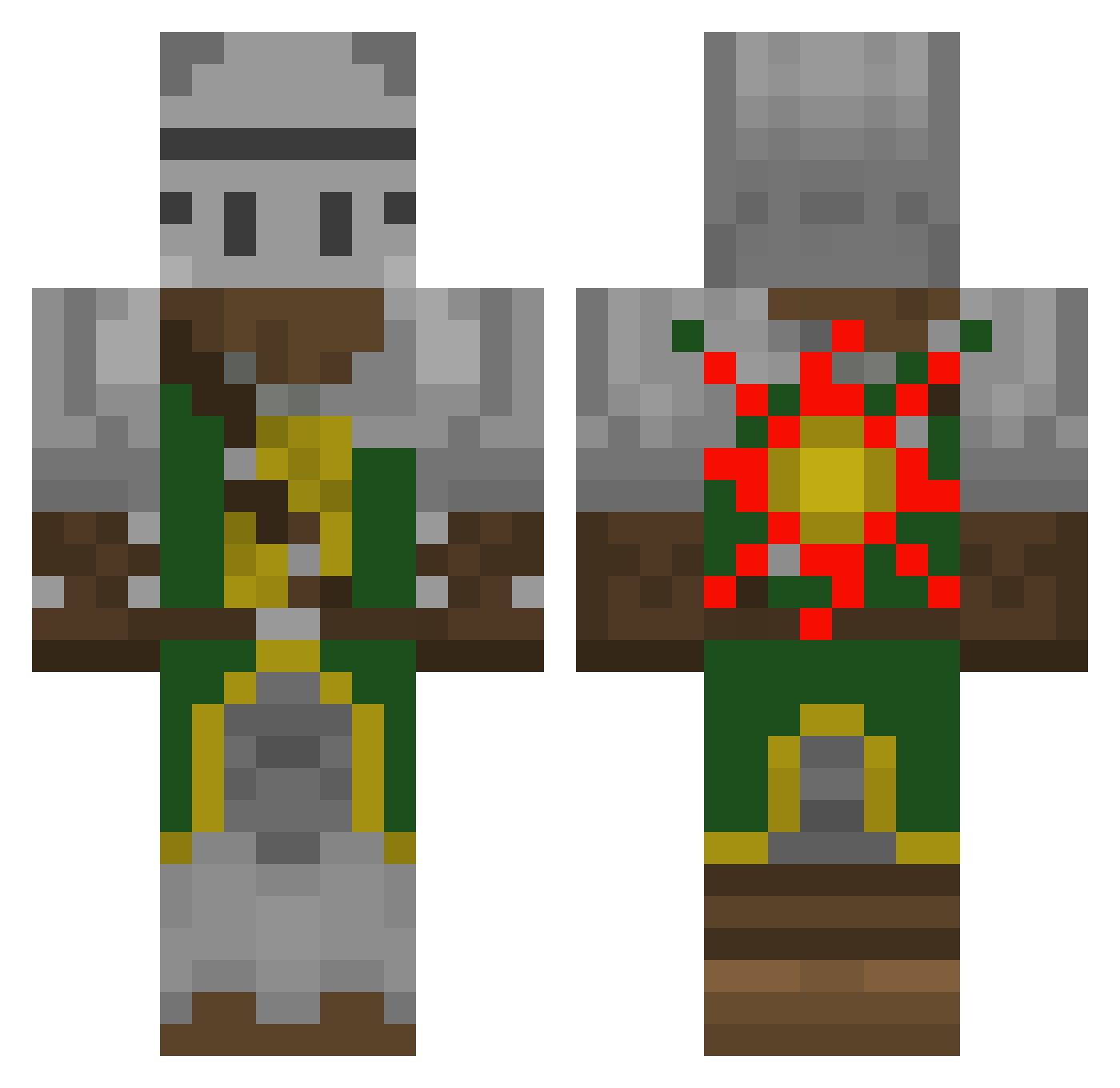 ZXPhoenix Minecraft skin, front and back view