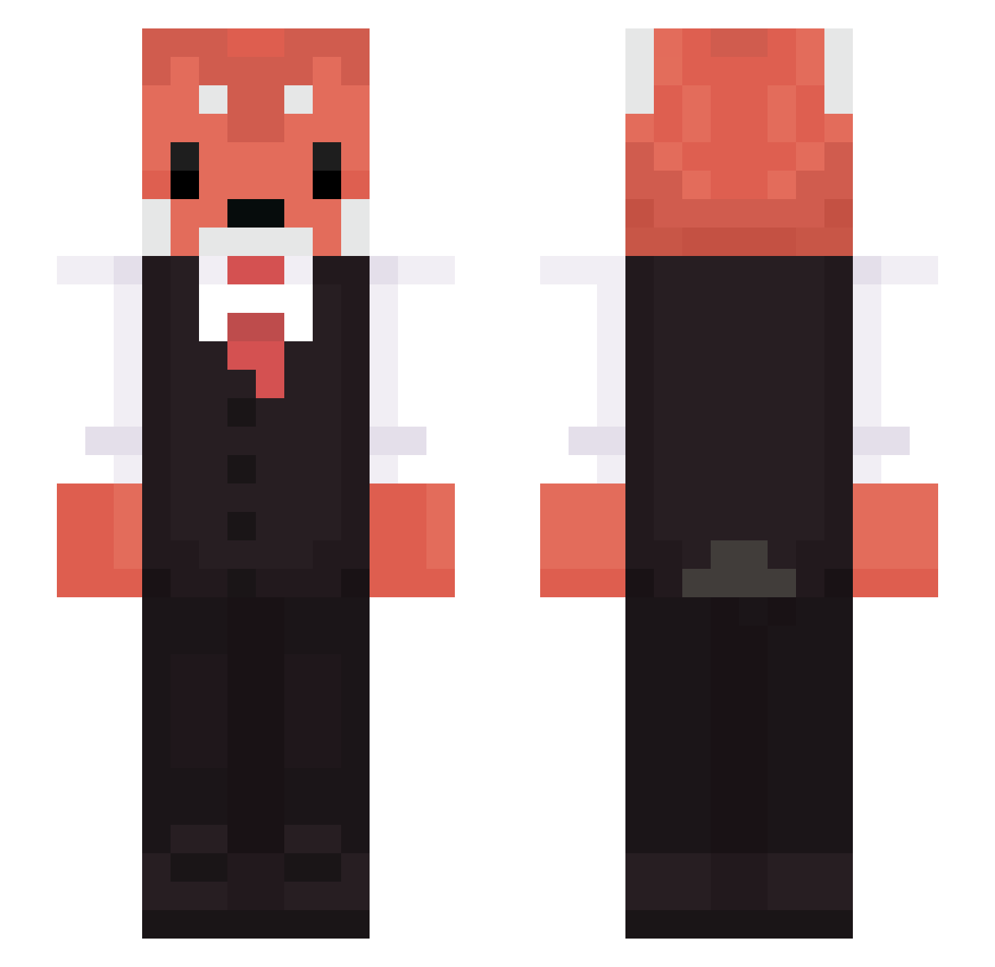 DortSeider Minecraft skin, front and back view