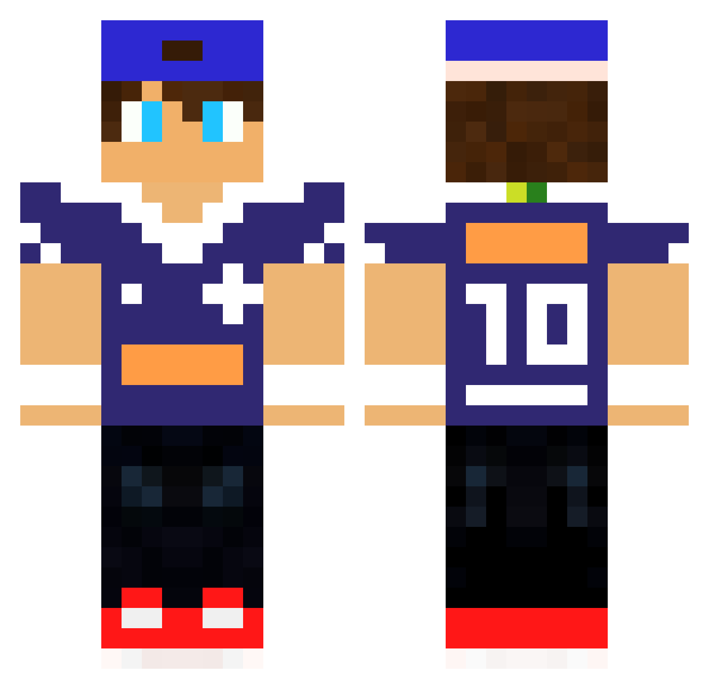 reicabuloso Minecraft skin, front and back view