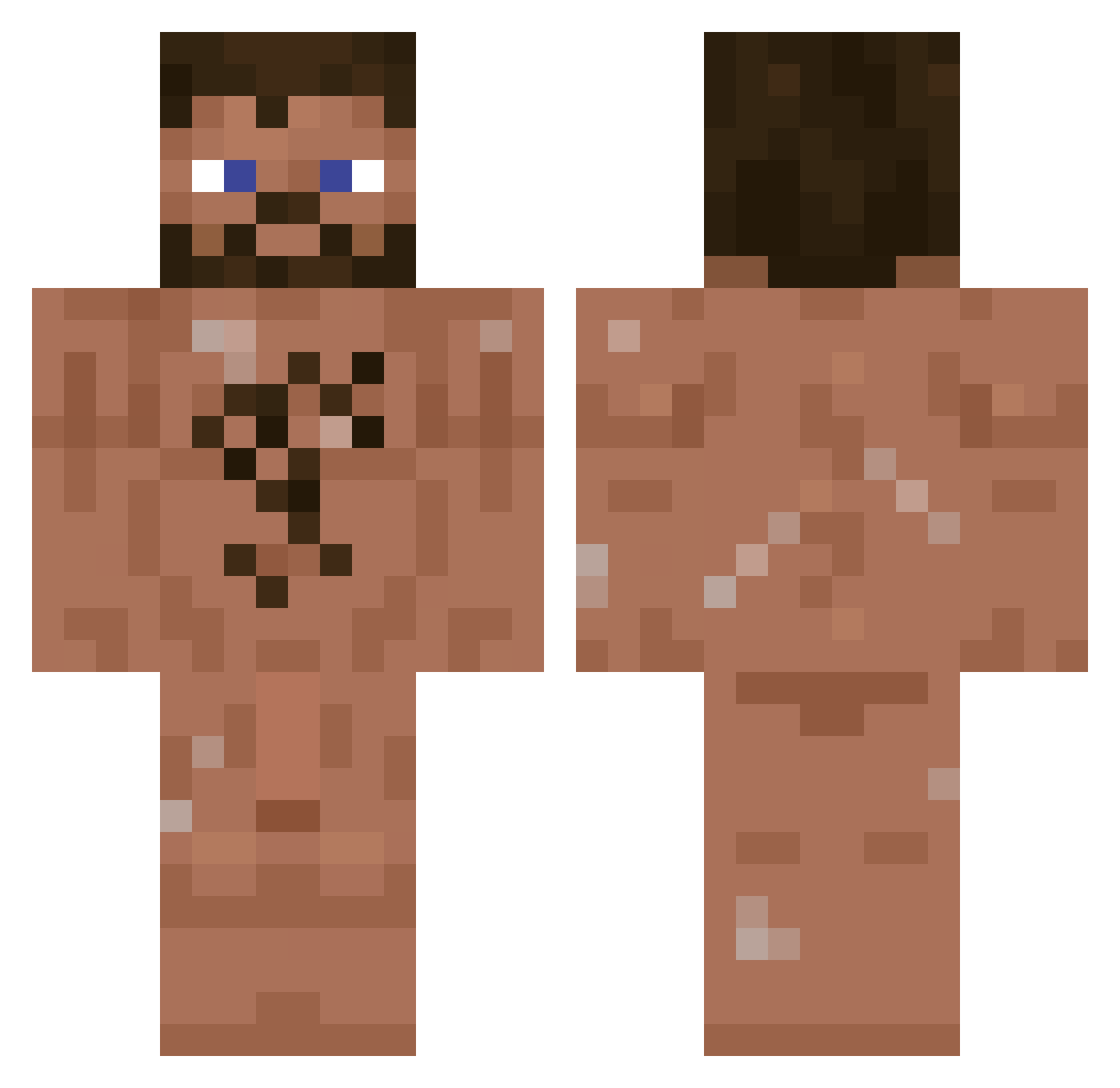 Rasputin74 Minecraft skin, front and back view