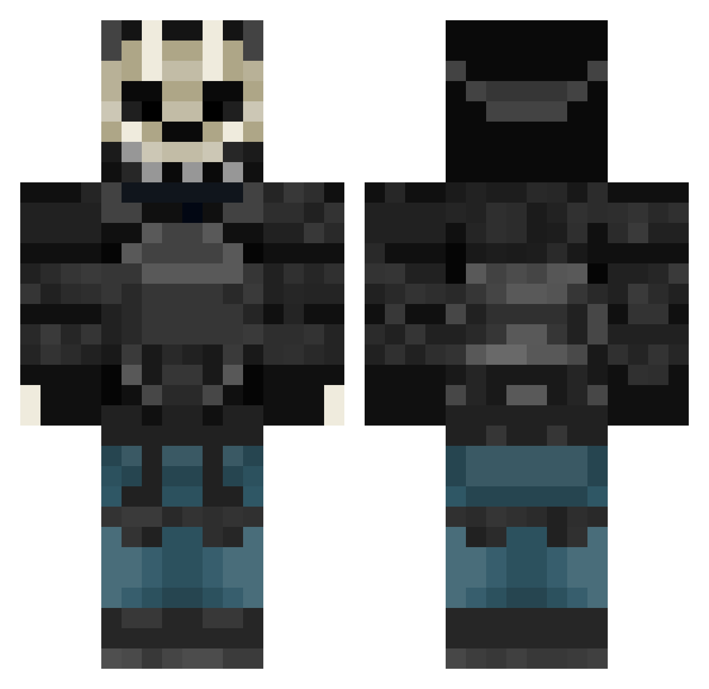 Gliizy Minecraft skin, front and back view