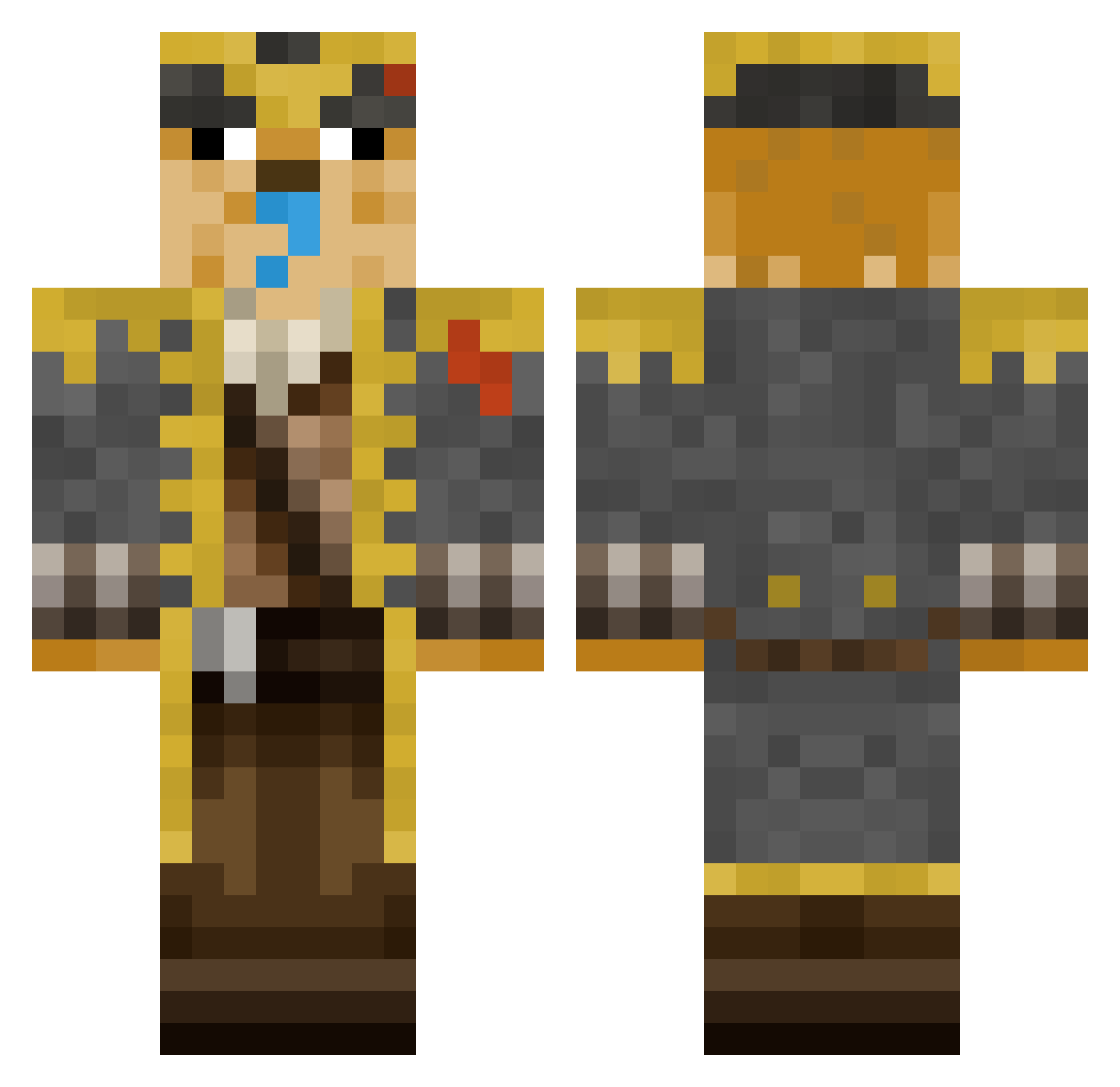 Theonepufferfish Minecraft skin, front and back view