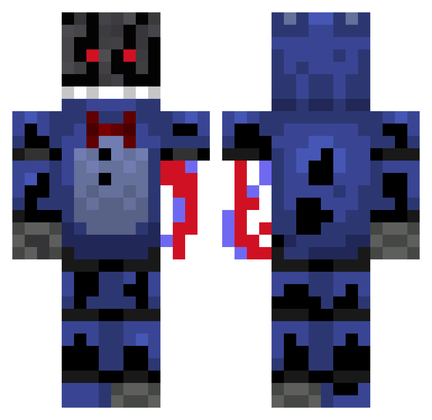 1tuck Minecraft skin, front and back view