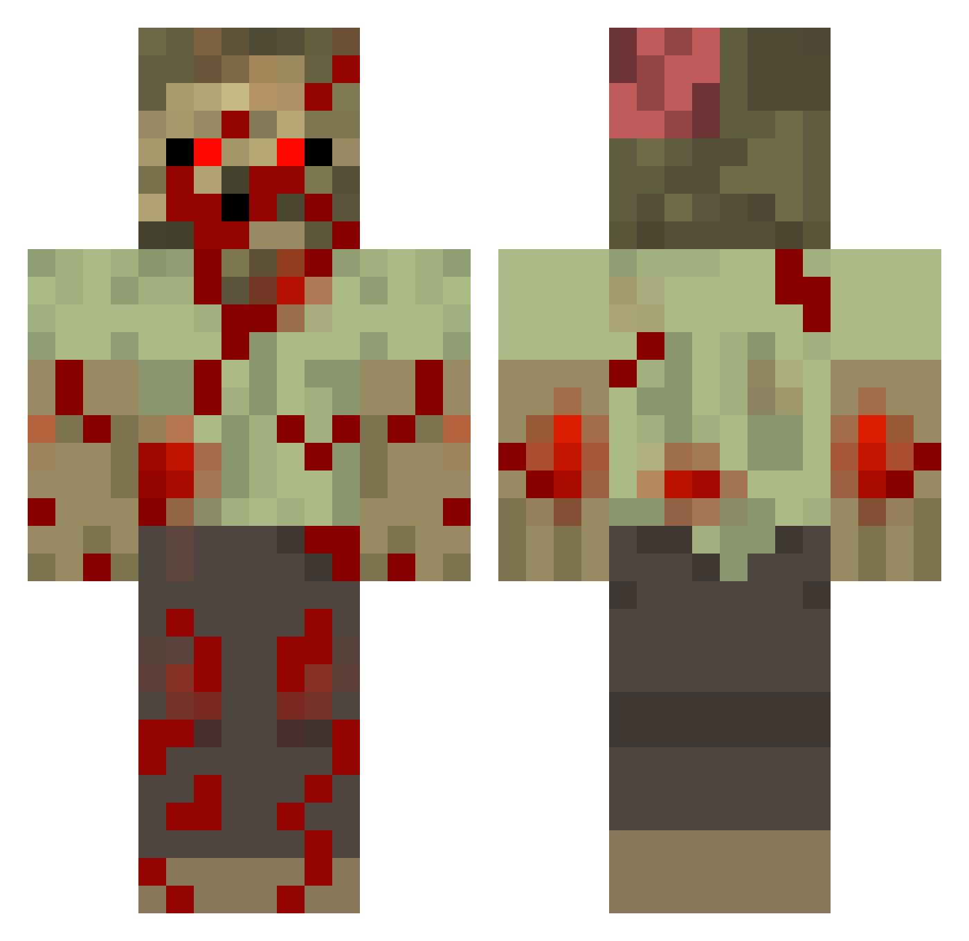 Siluriam Minecraft skin, front and back view