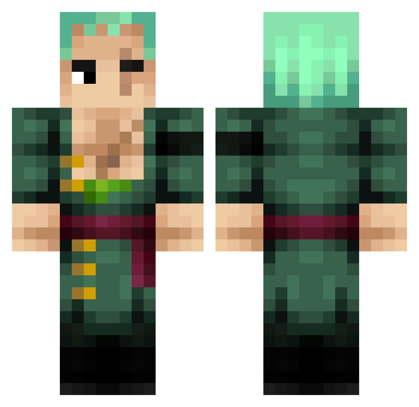 z7game Minecraft skin, front and back view