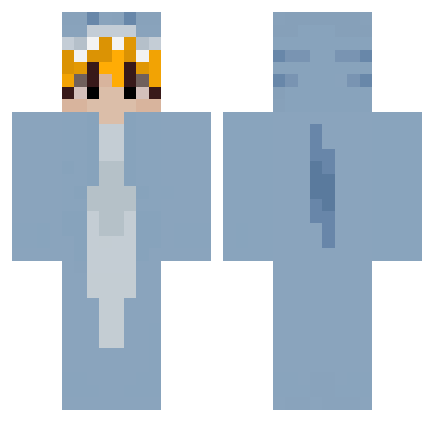 Kortev Minecraft skin, front and back view