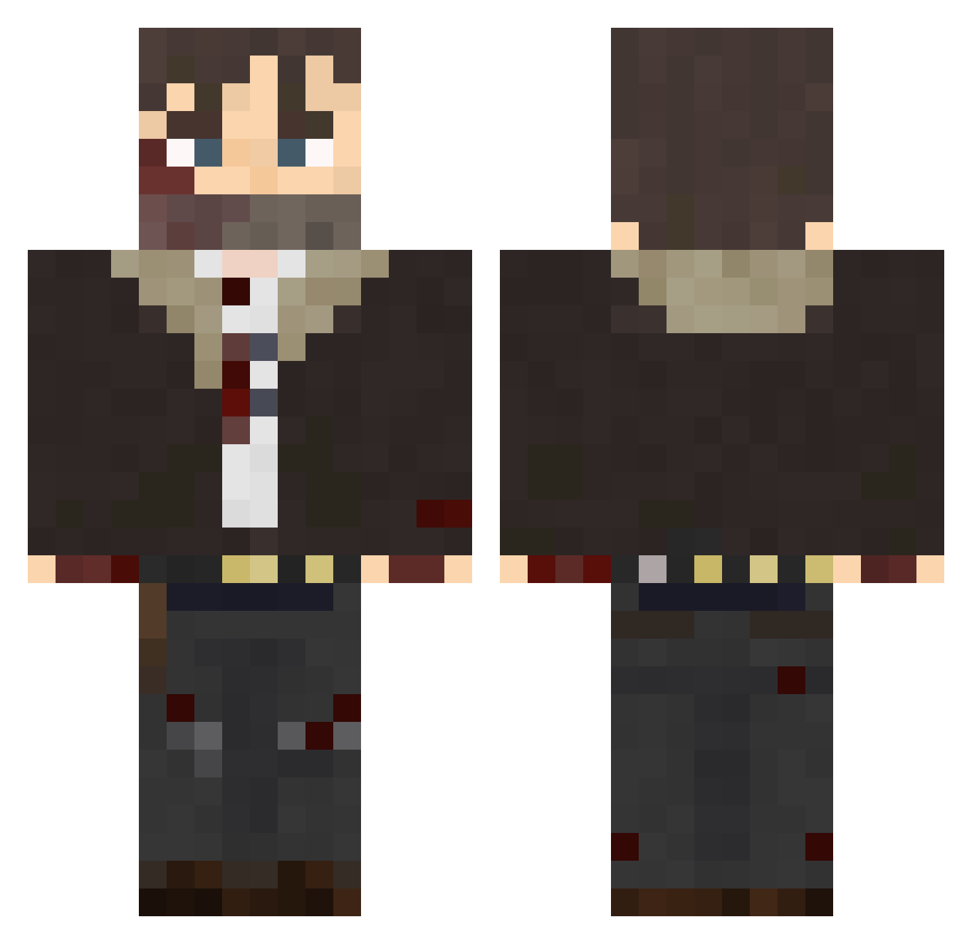 JofallT Minecraft skin, front and back view