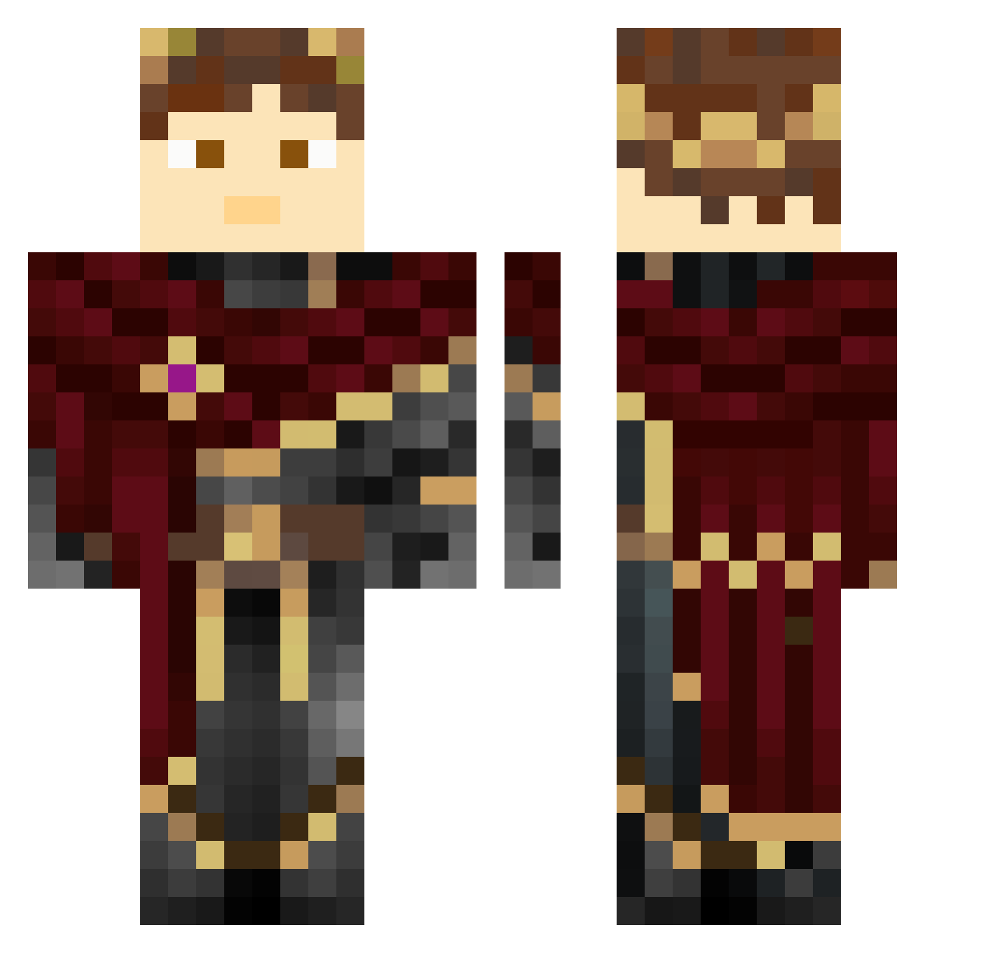 snackpack95 Minecraft skin, front and back view