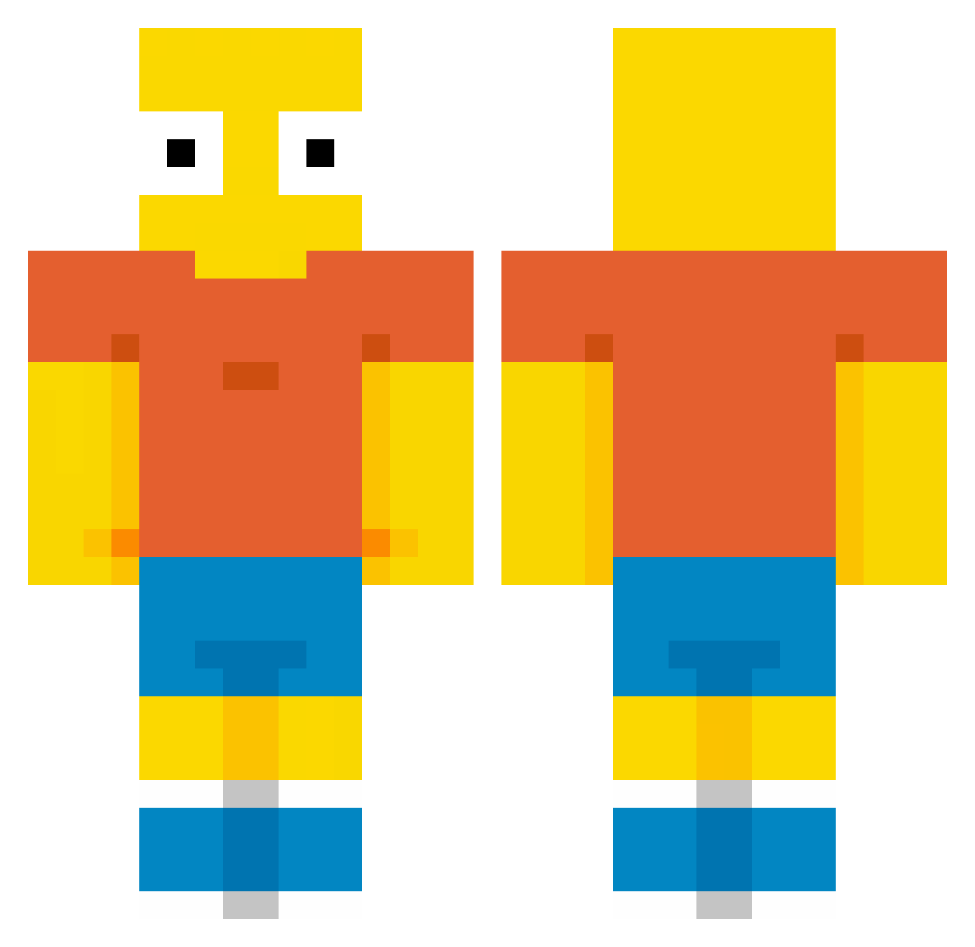 MaxytheMaxican Minecraft skin, front and back view