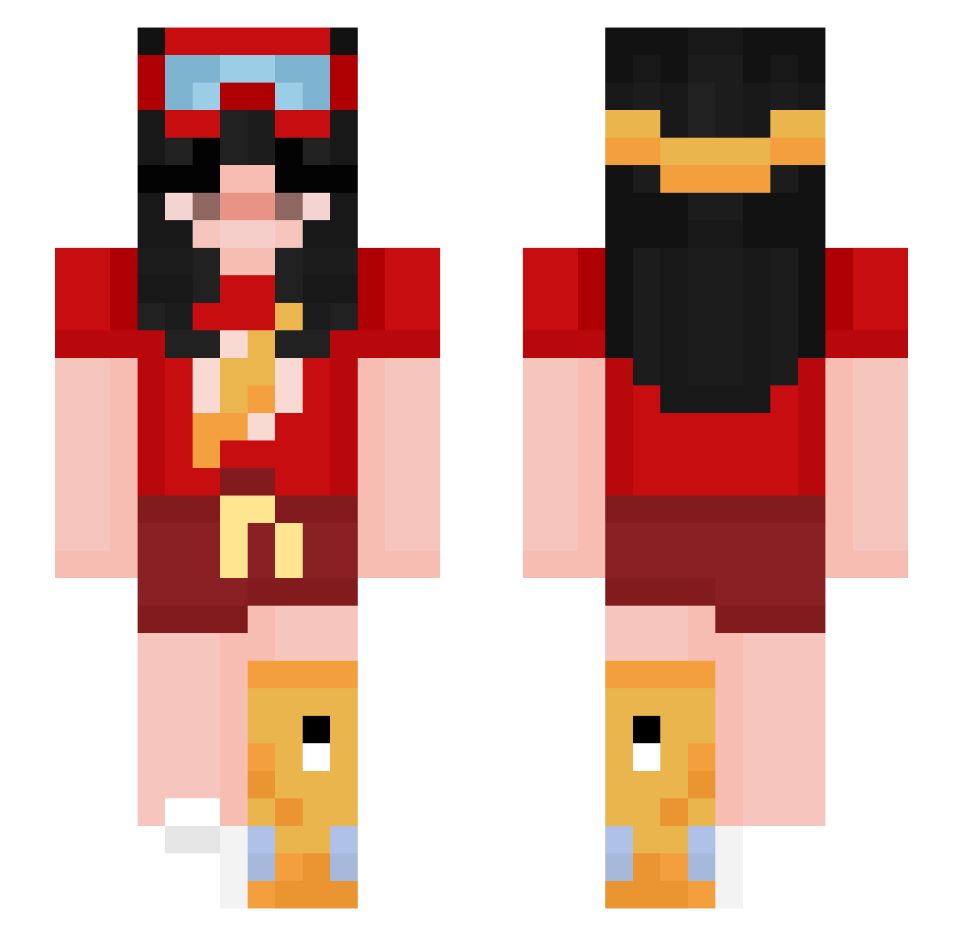 Buggiest Minecraft skin, front and back view