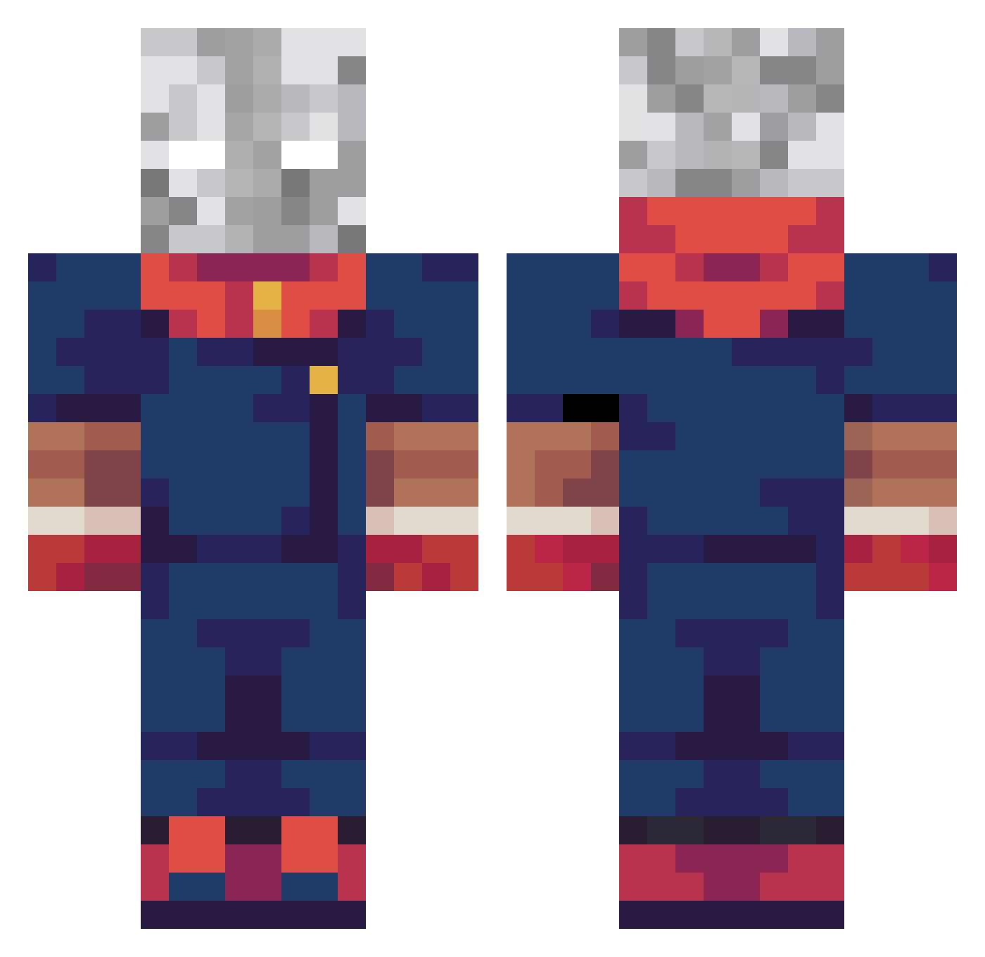JumpAndTouchSky Minecraft skin, front and back view