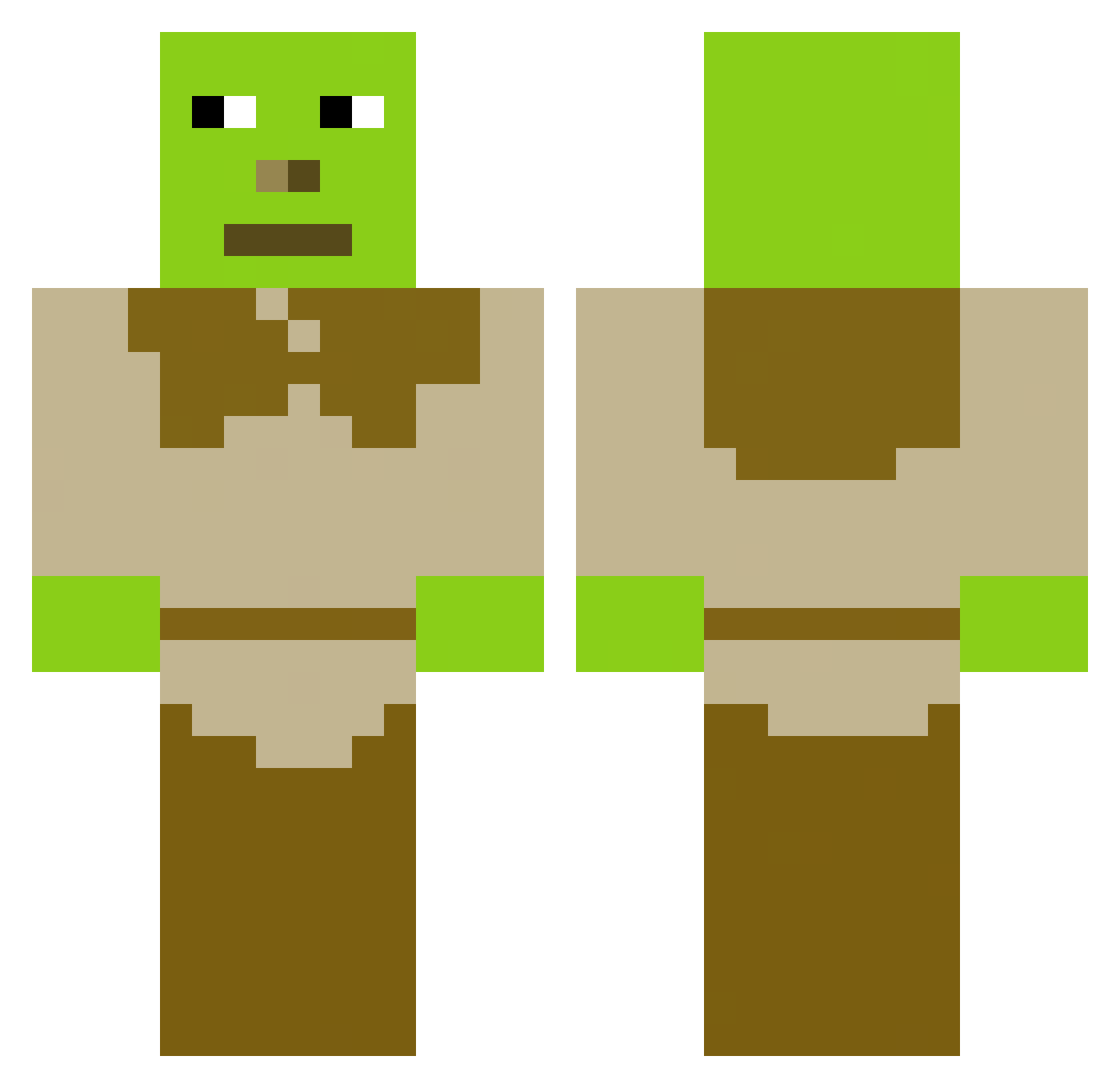 Guiguiman67 Minecraft skin, front and back view