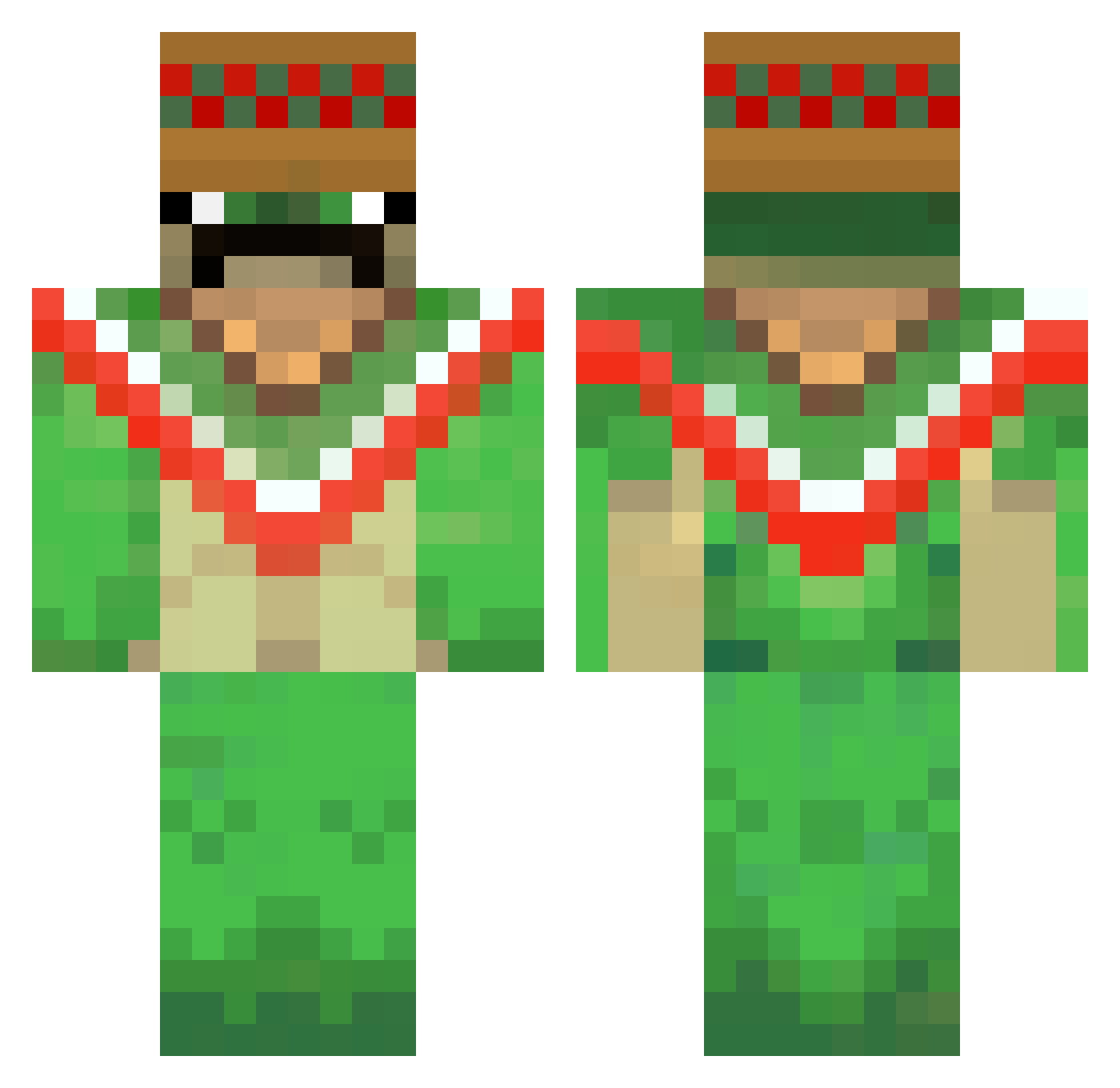 Turtex_x Minecraft skin, front and back view