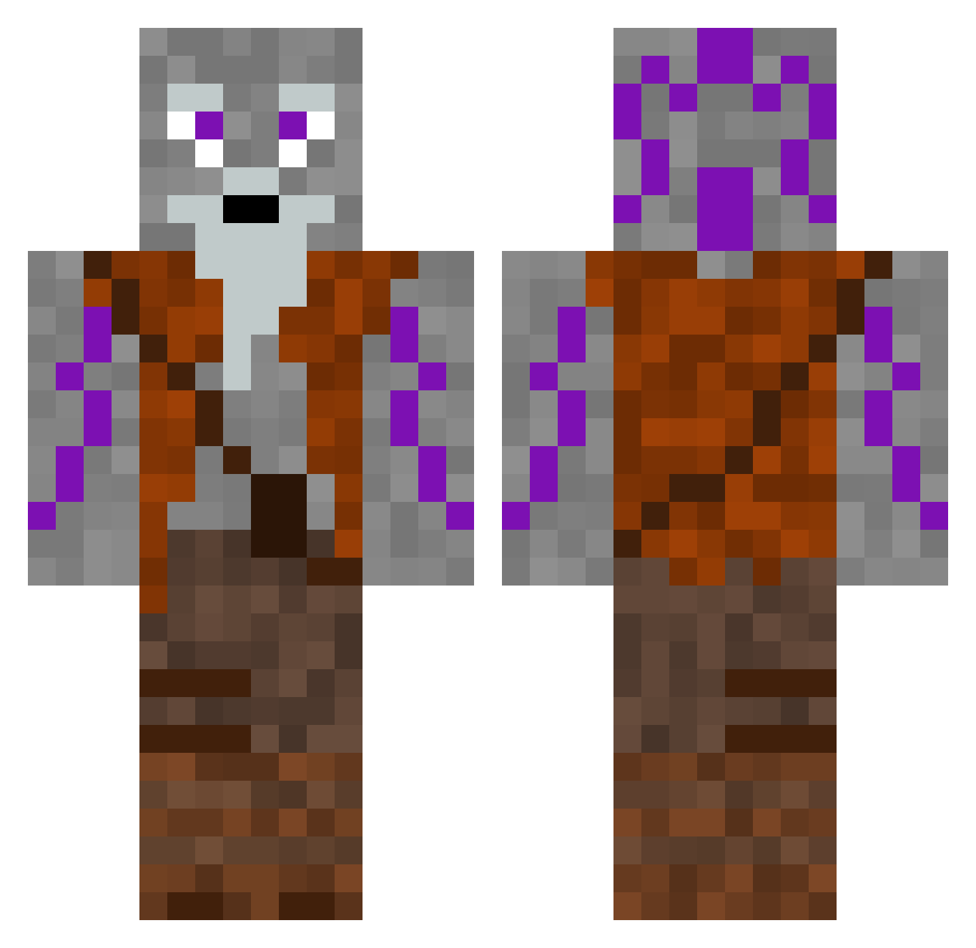 Grandenzin Minecraft skin, front and back view