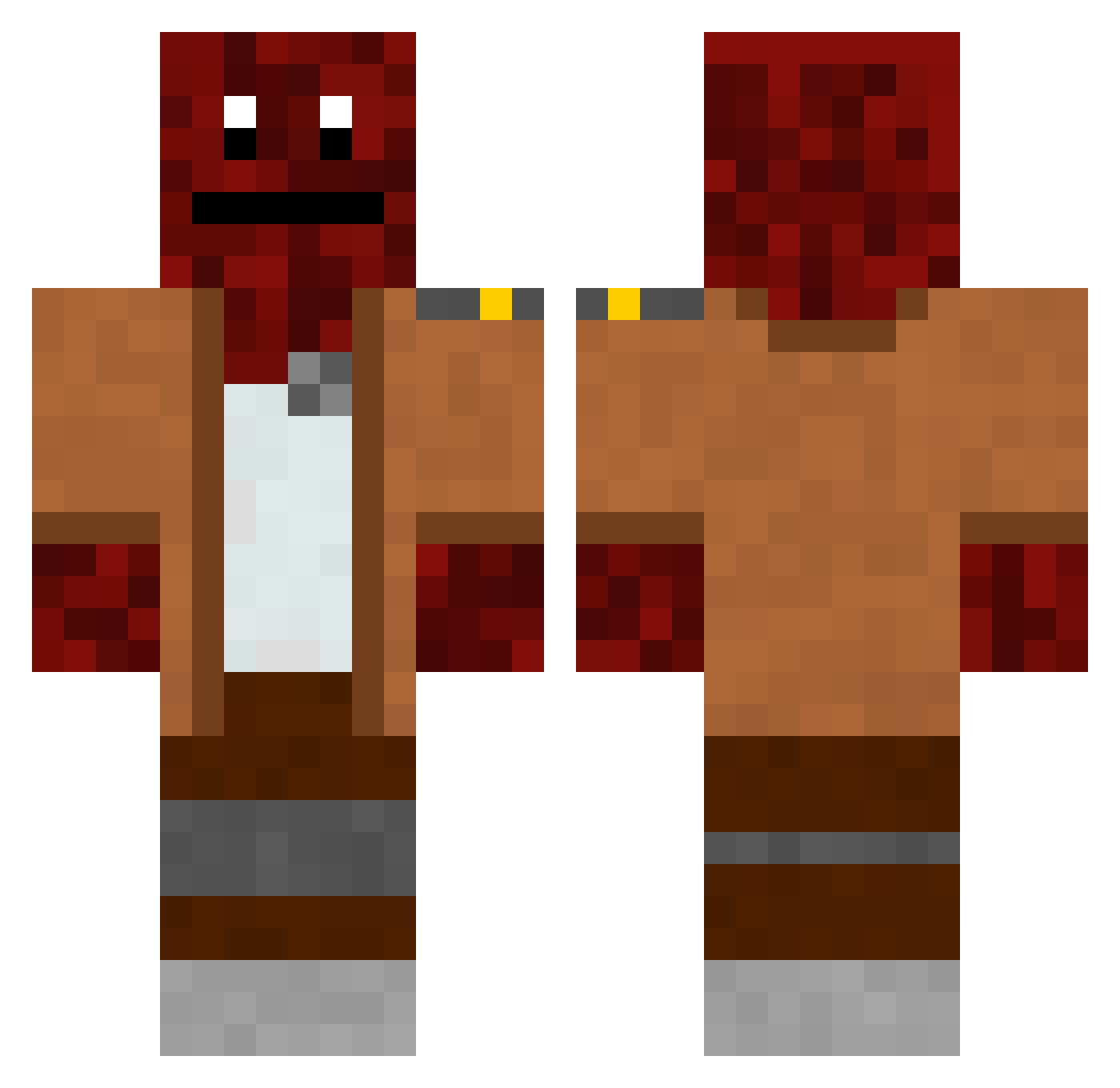 MonkeyBeetle Minecraft skin, front and back view