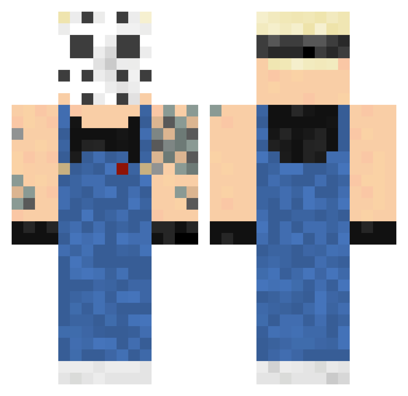 Zheidy Minecraft skin, front and back view
