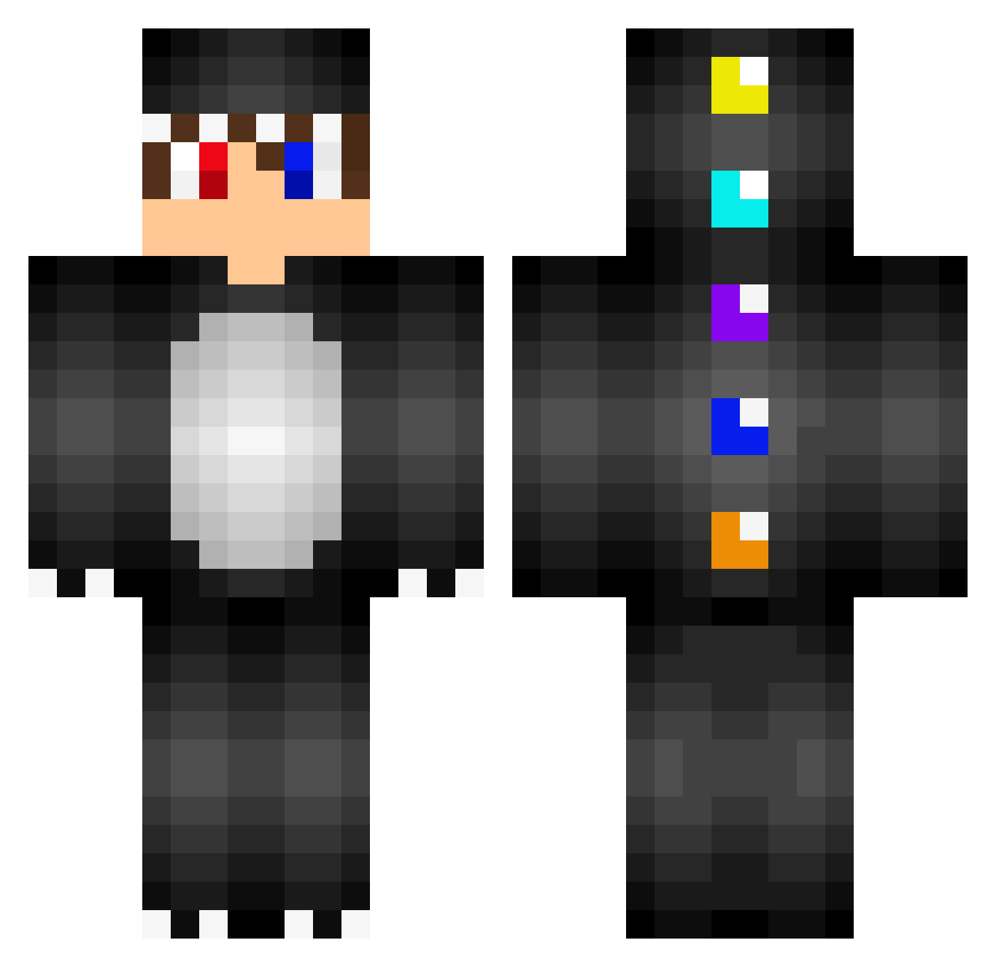 ToxicManiac02 Minecraft skin, front and back view