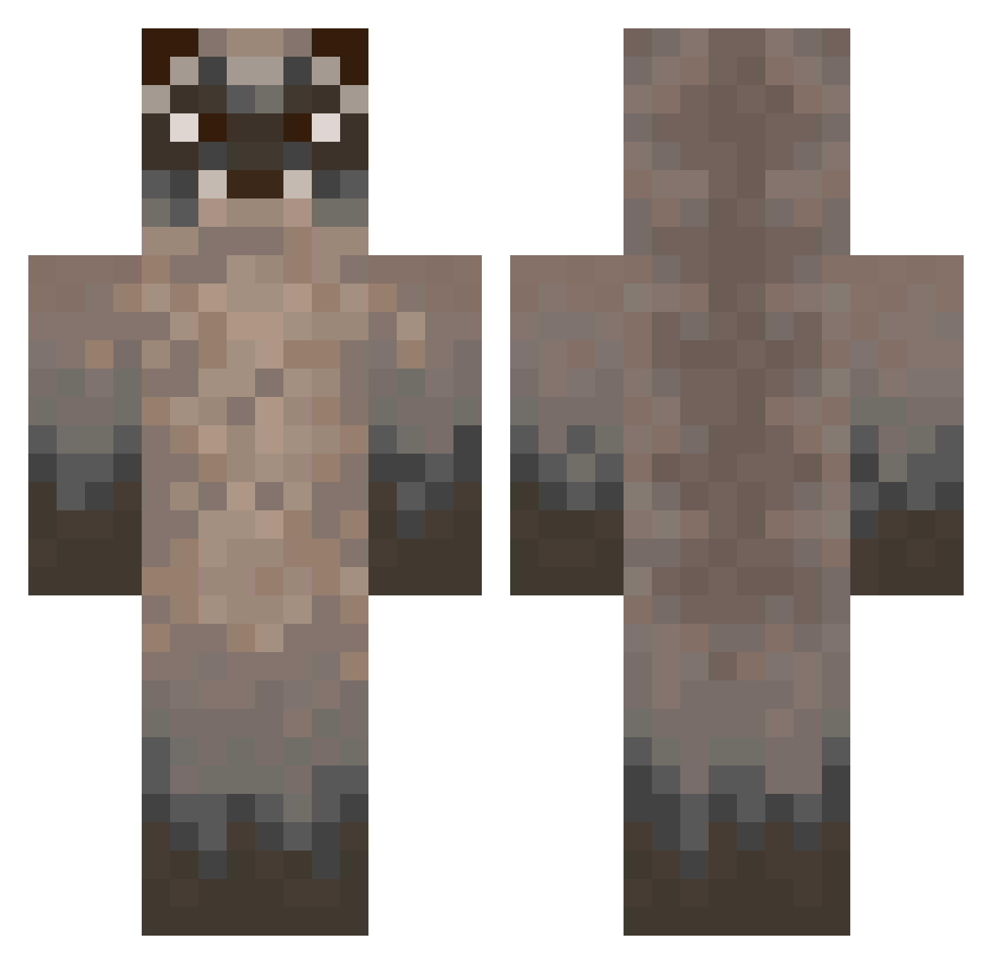 brad3999 Minecraft skin, front and back view