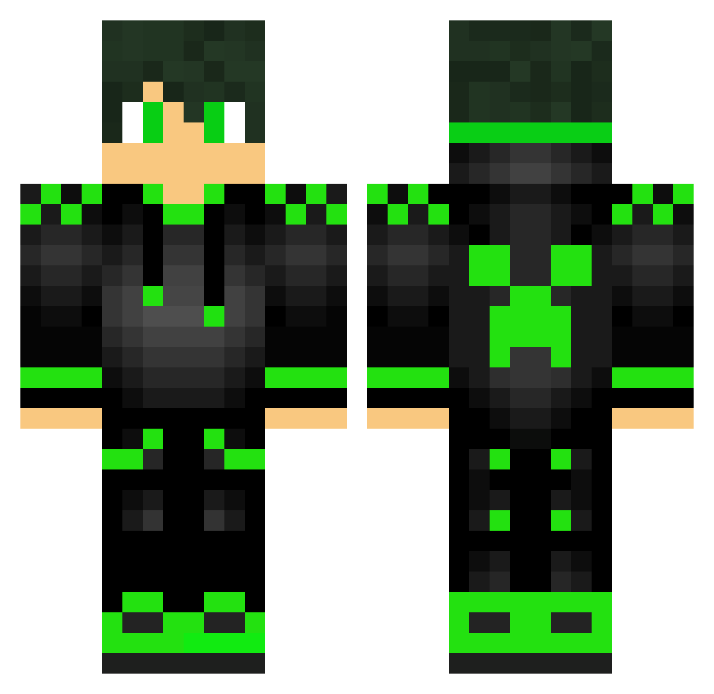 pokersefa Minecraft skin, front and back view