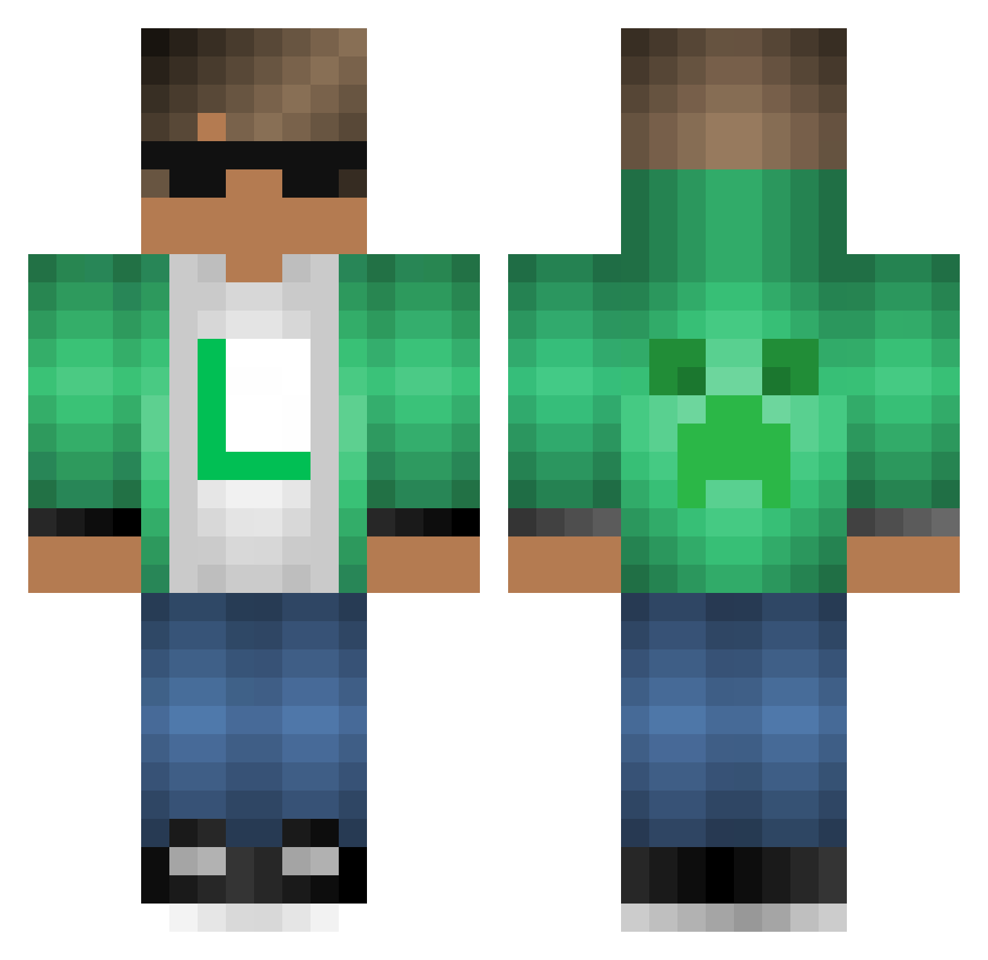 Lifespans Minecraft skin, front and back view