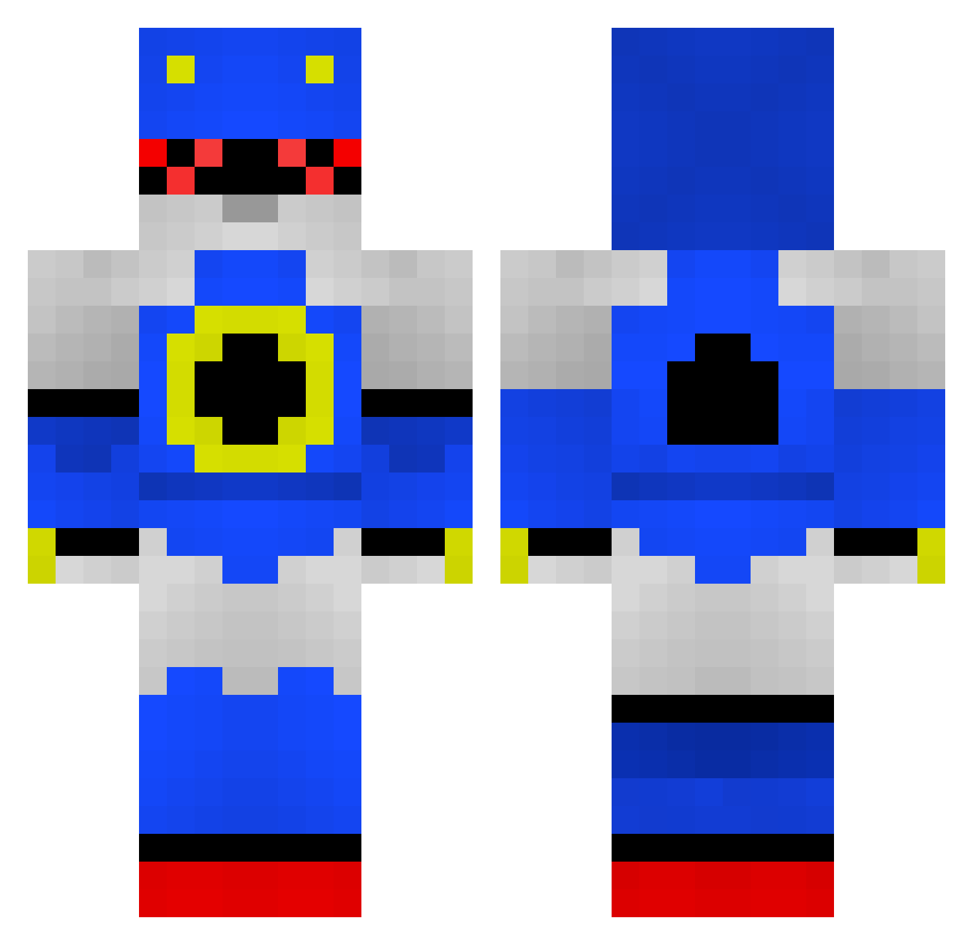 Froostey Minecraft skin, front and back view