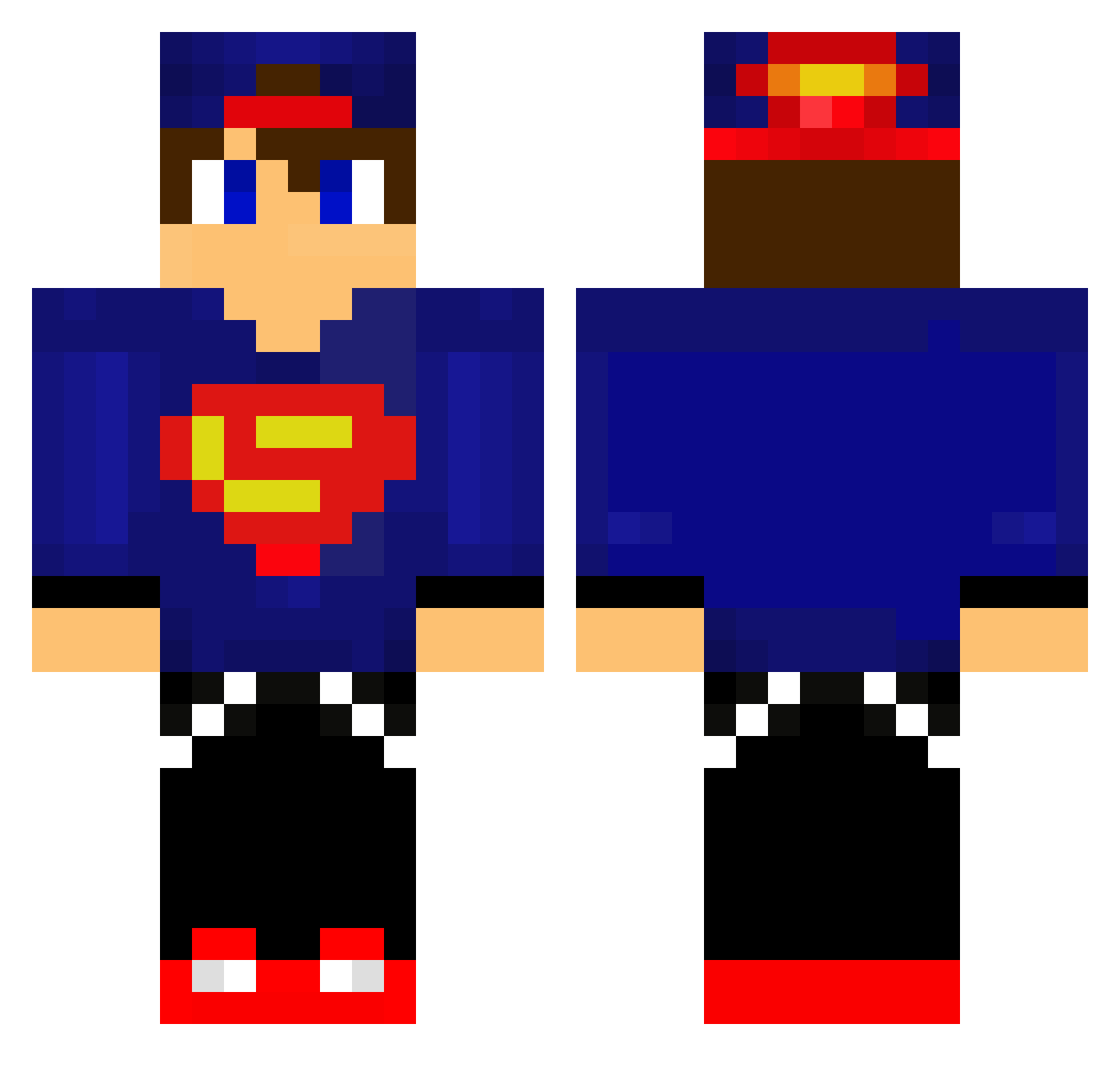 Roost Minecraft skin, front and back view