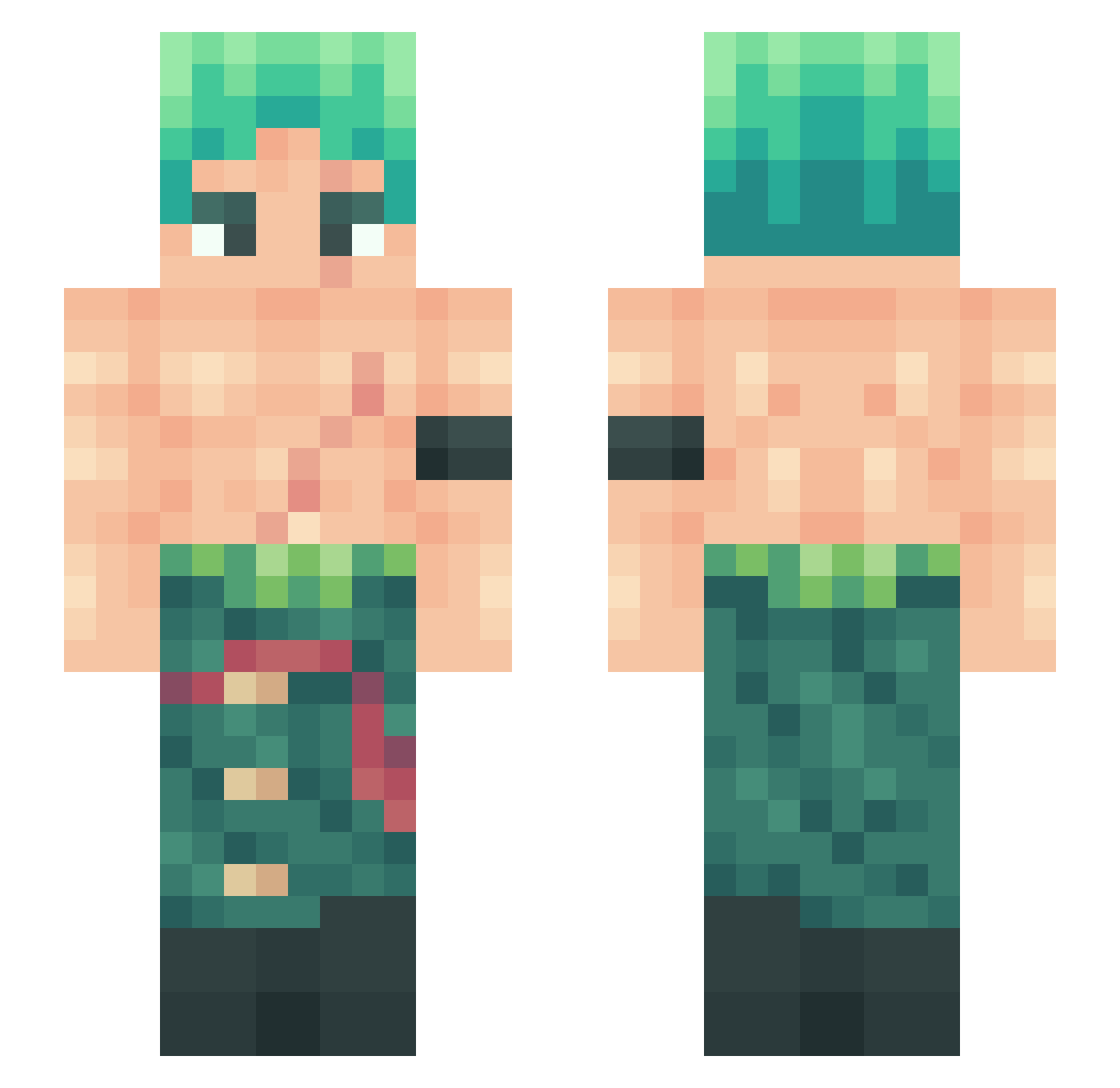 towny3 Minecraft skin, front and back view