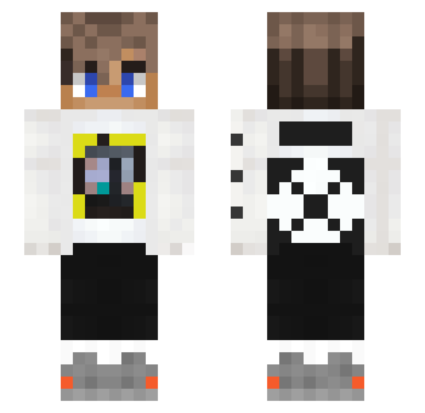 ItsRoxiz Minecraft skin, front and back view