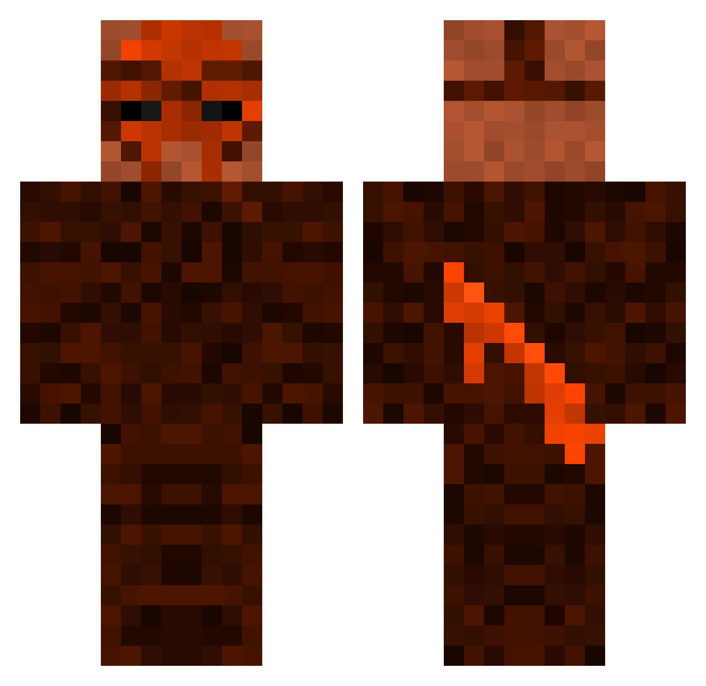 Snuskebubbis Minecraft skin, front and back view