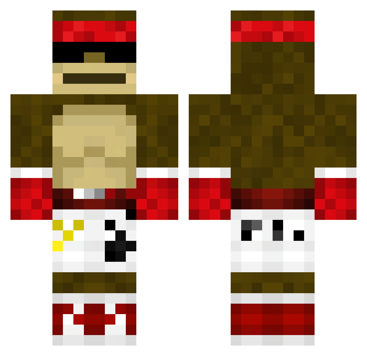 Adamandos Minecraft skin, front and back view