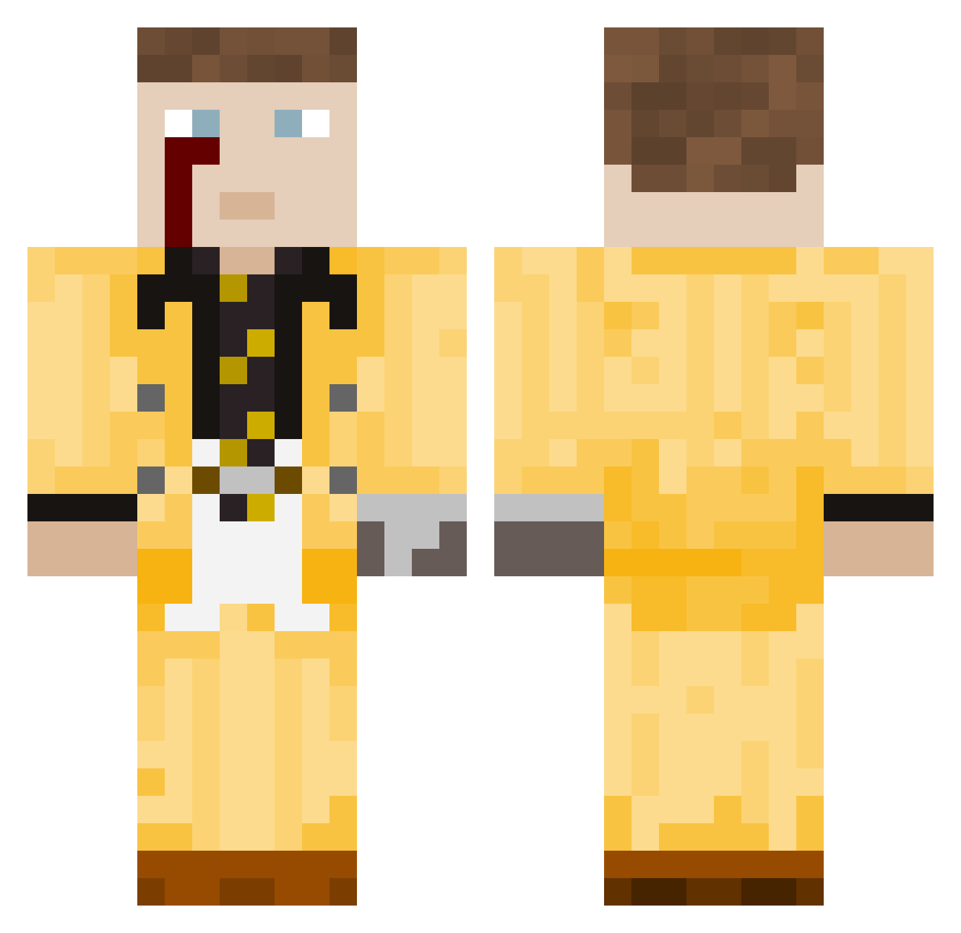AshenOneLol Minecraft skin, front and back view