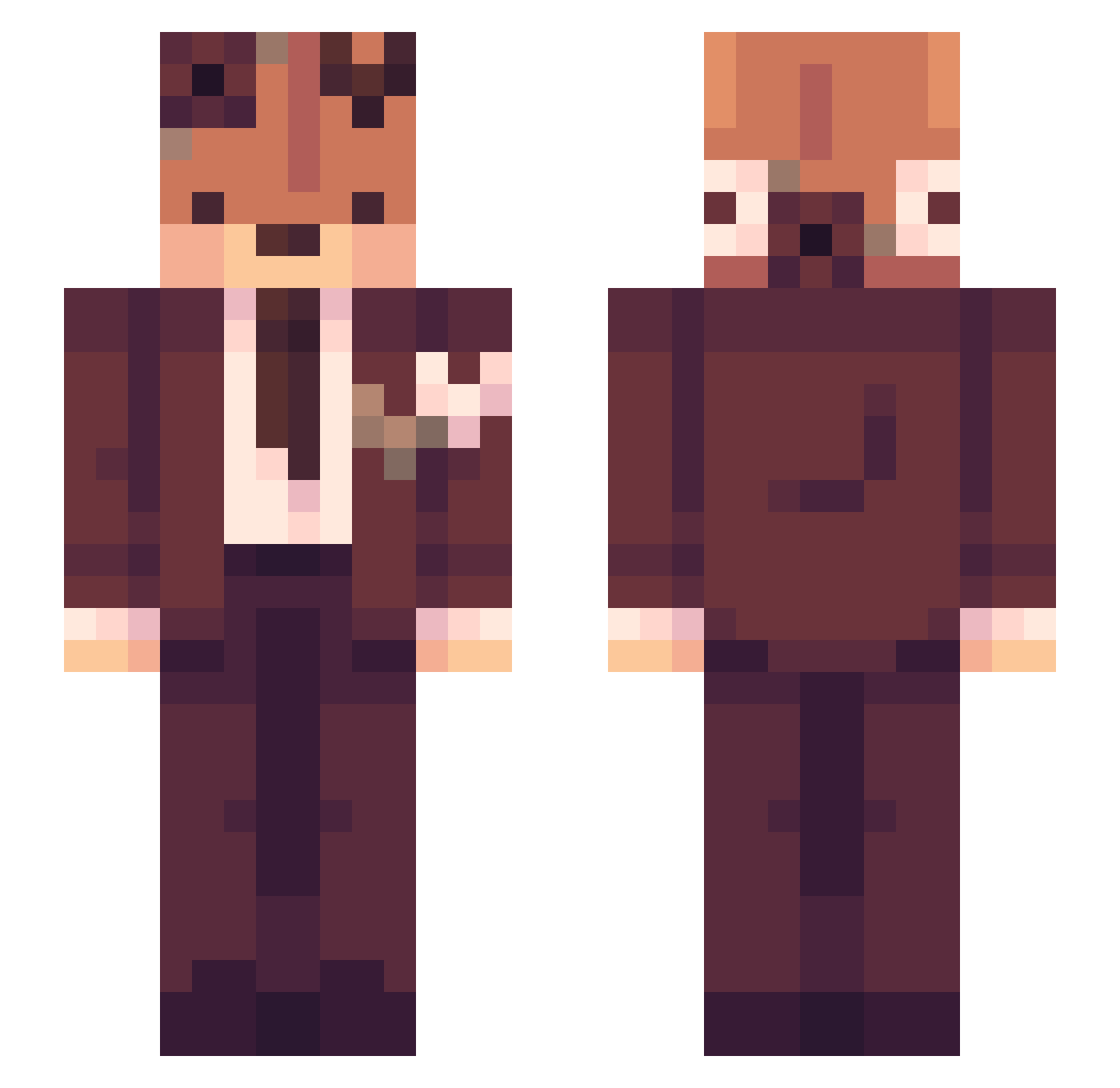 C0lico Minecraft skin, front and back view