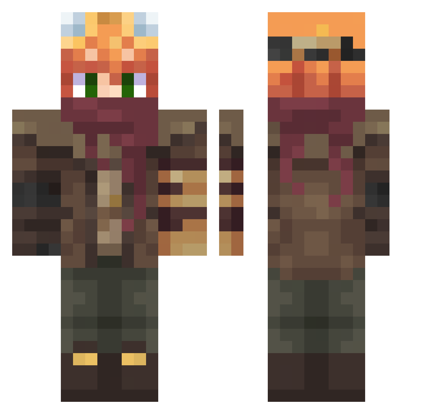 WONG0929 Minecraft skin, front and back view