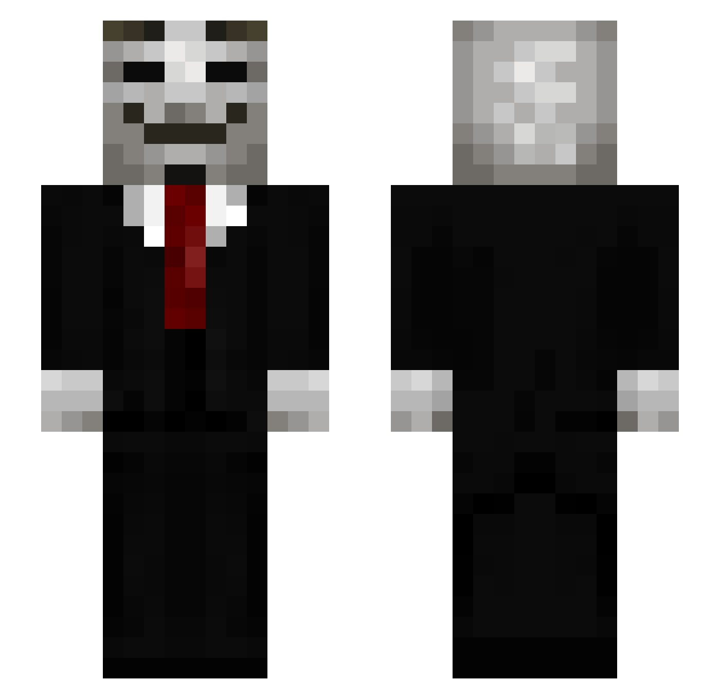 golfer Minecraft skin, front and back view