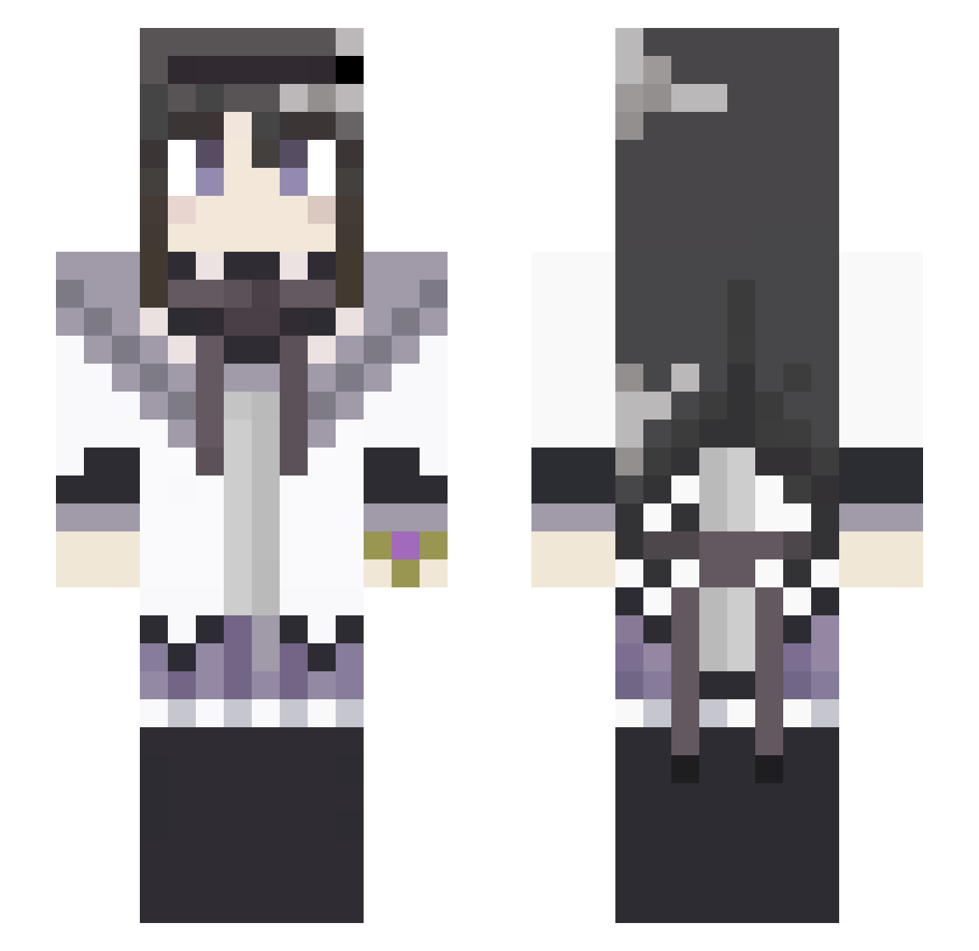 Akemi_Homura Minecraft skin, front and back view