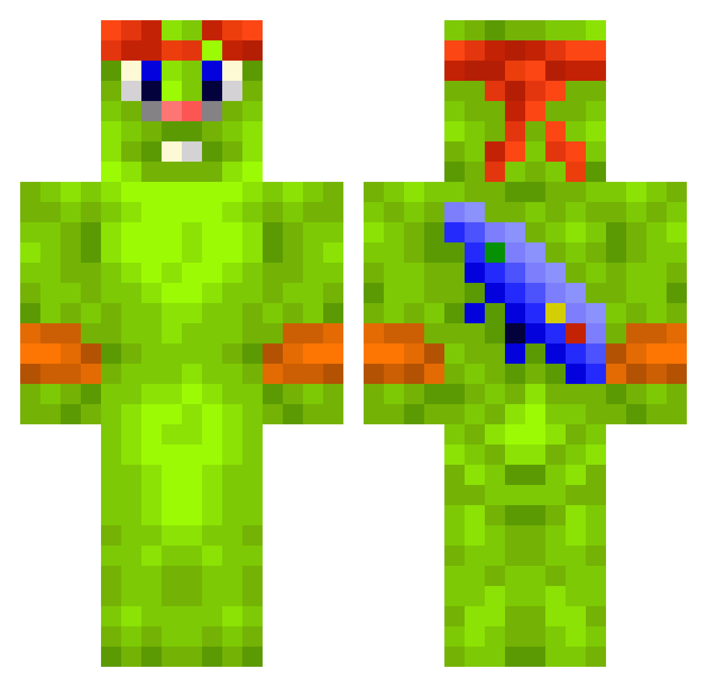 Horicek Minecraft skin, front and back view