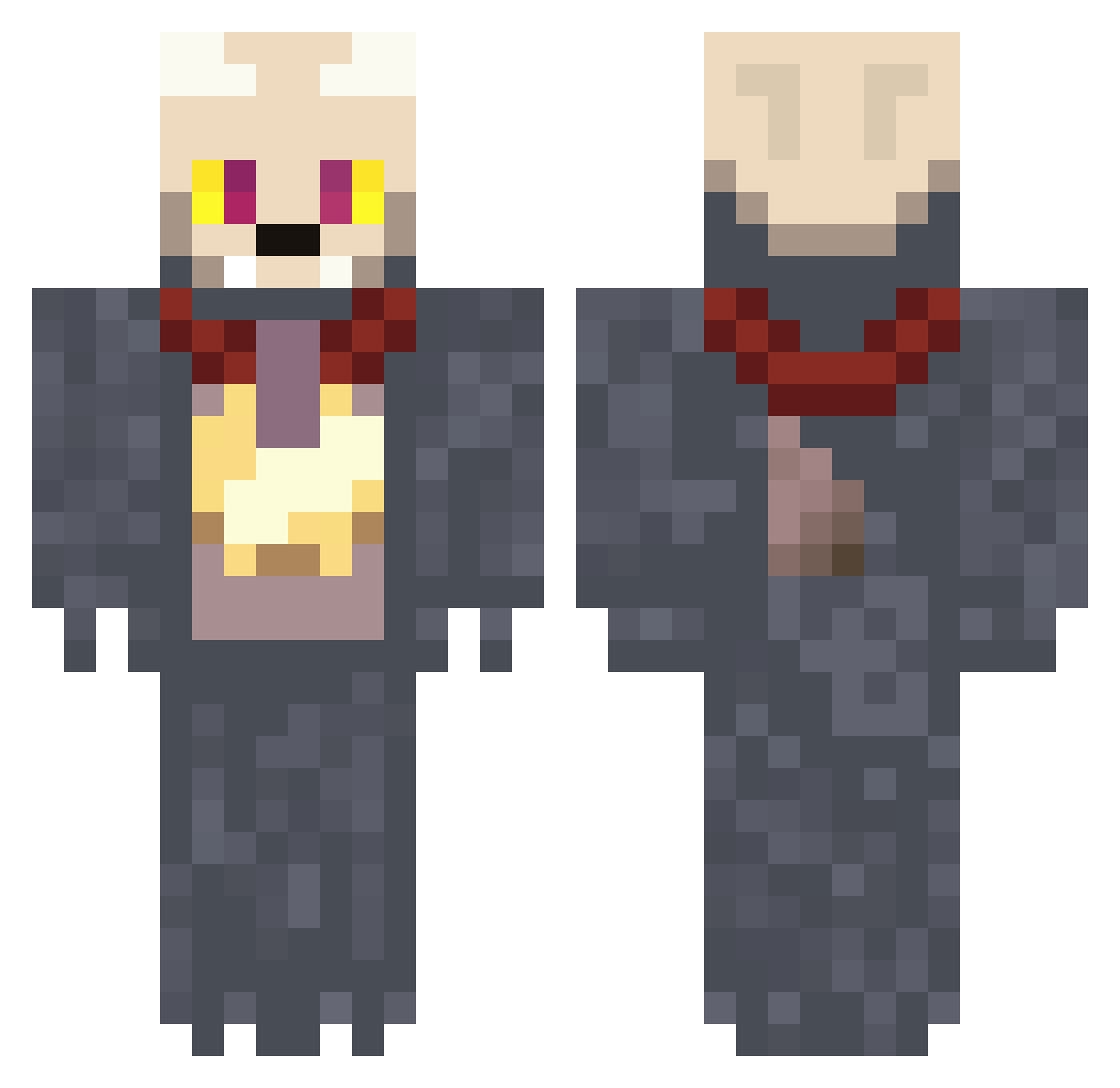 Kiki_The_Scruffy Minecraft skin, front and back view