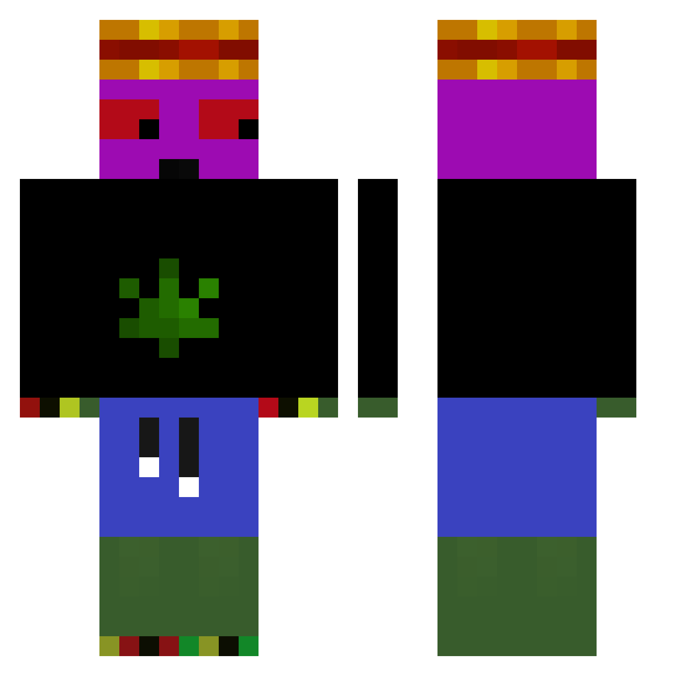 preteri0 Minecraft skin, front and back view