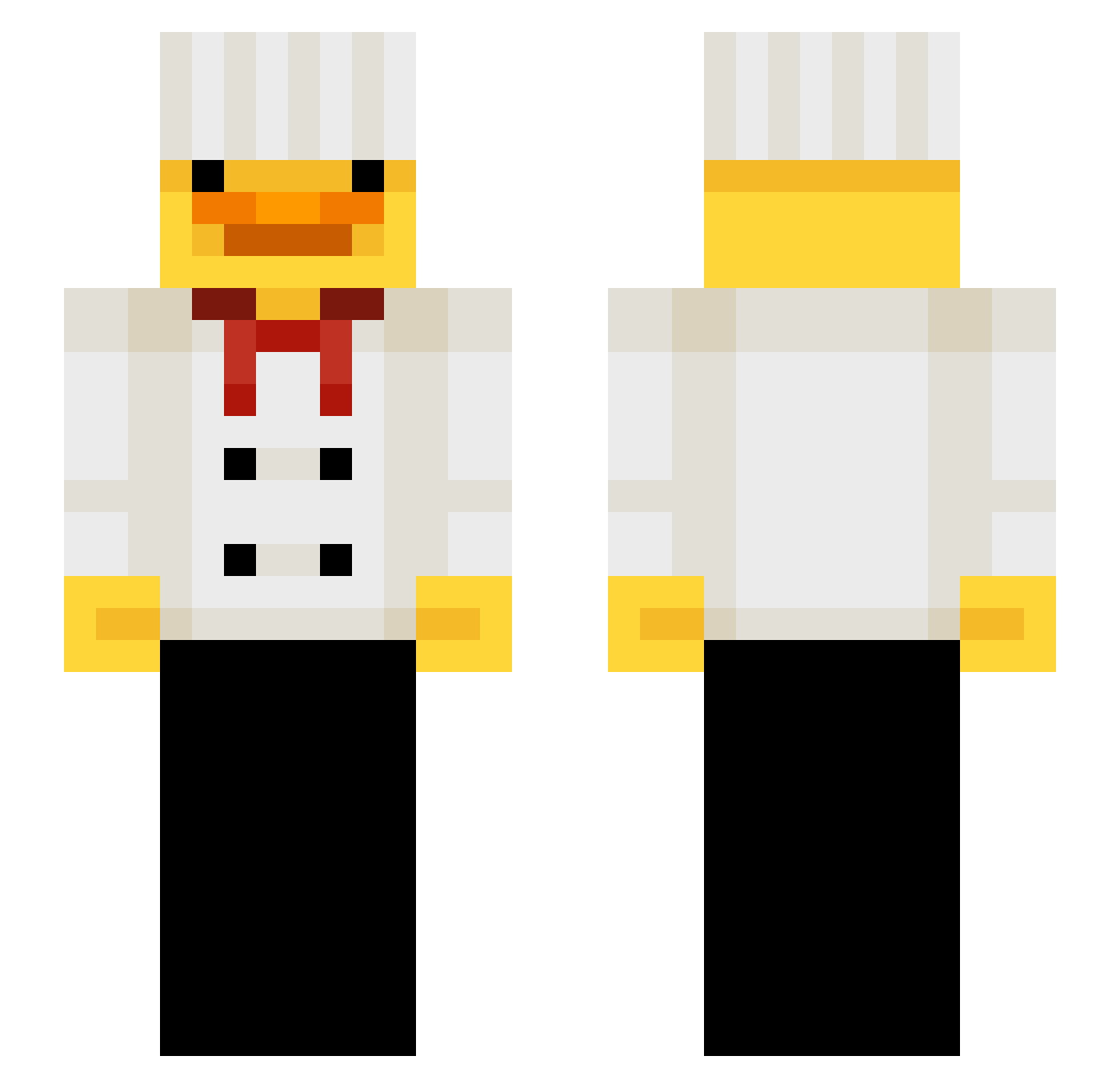 elihaus Minecraft skin, front and back view