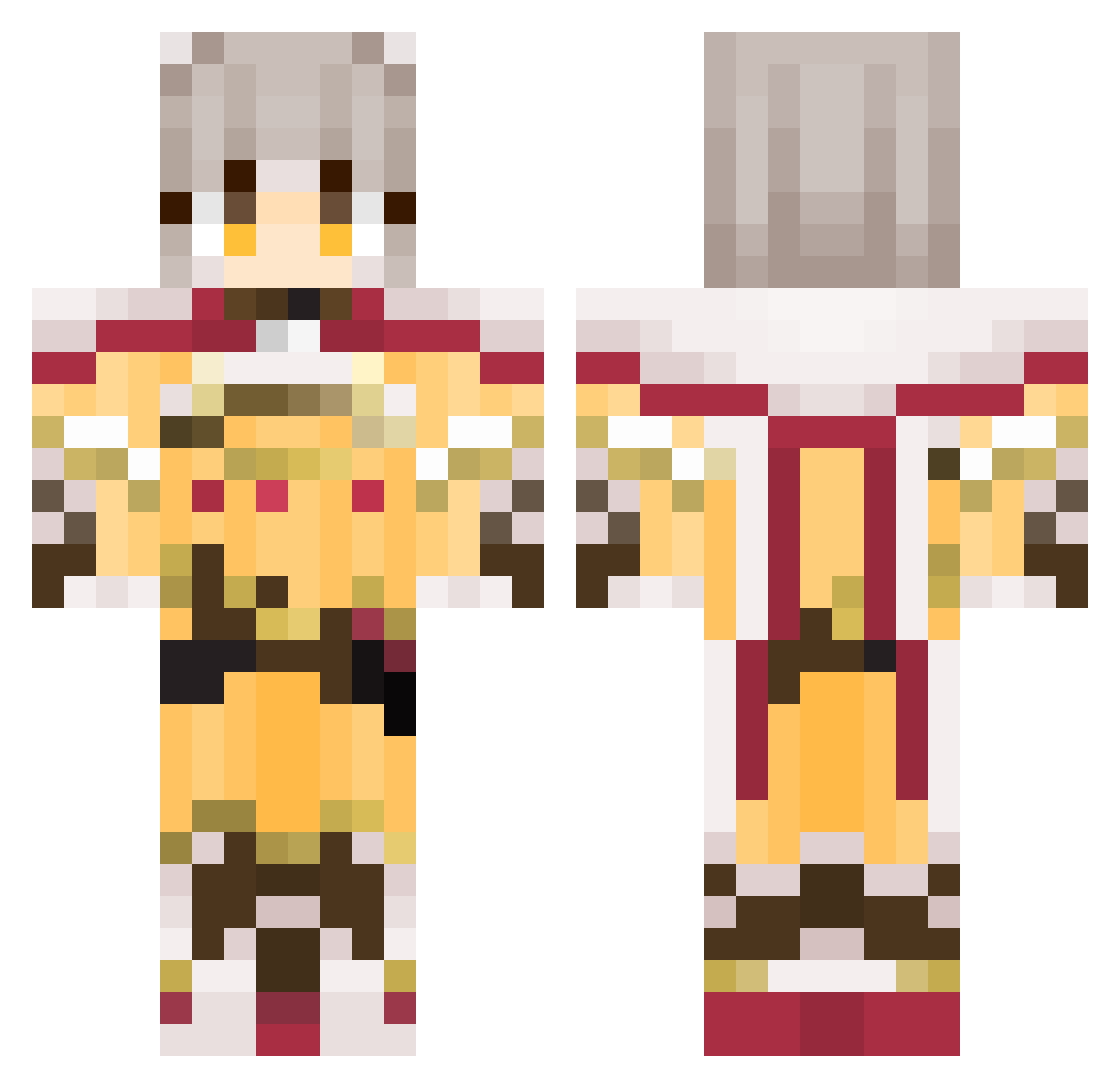 udontcare Minecraft skin, front and back view