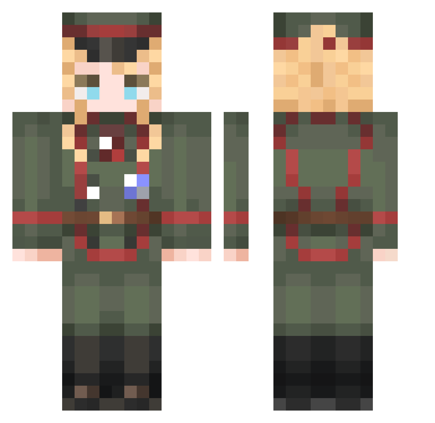 Reivaz88 Minecraft skin, front and back view