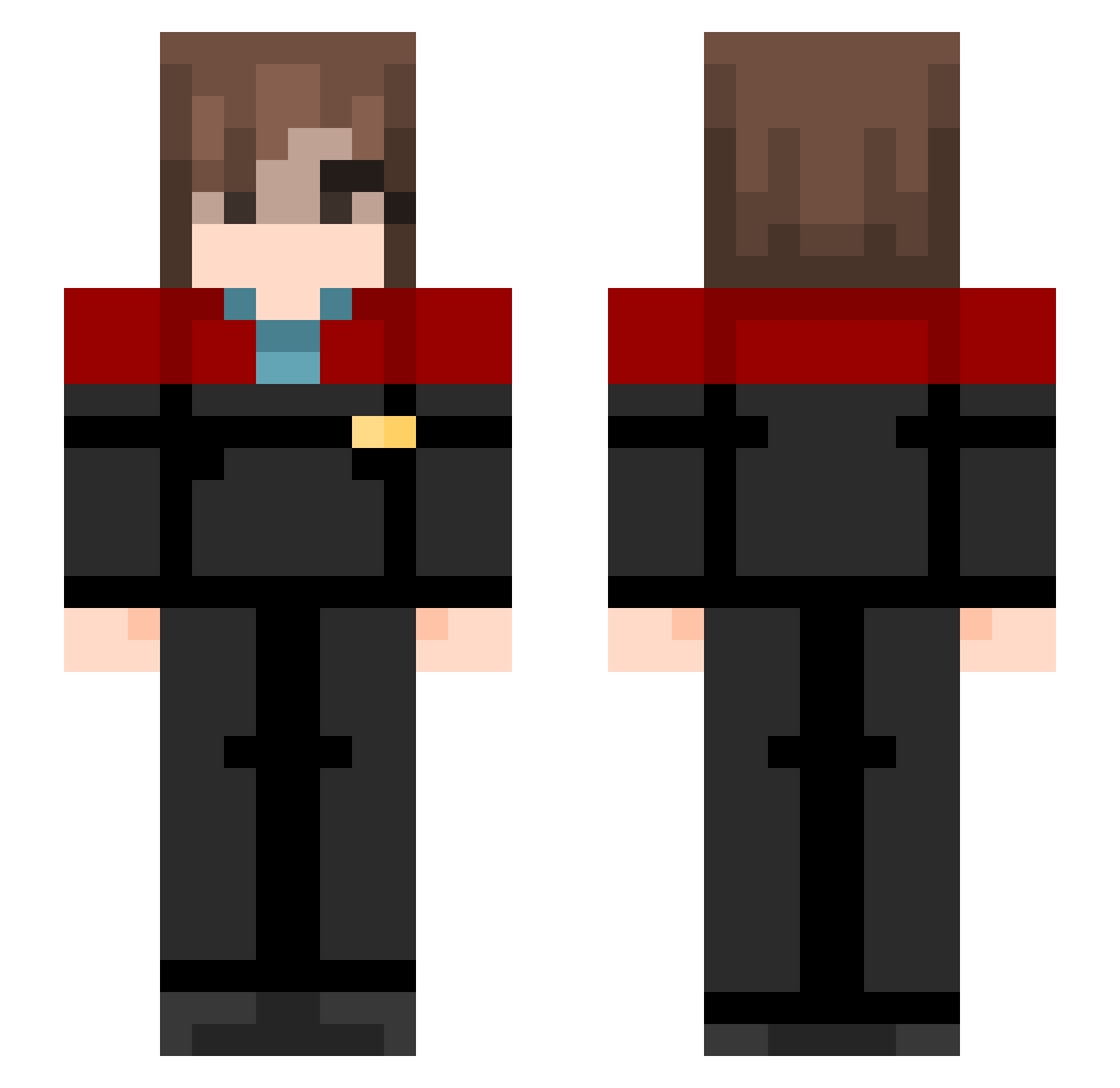 TattyAllen Minecraft skin, front and back view