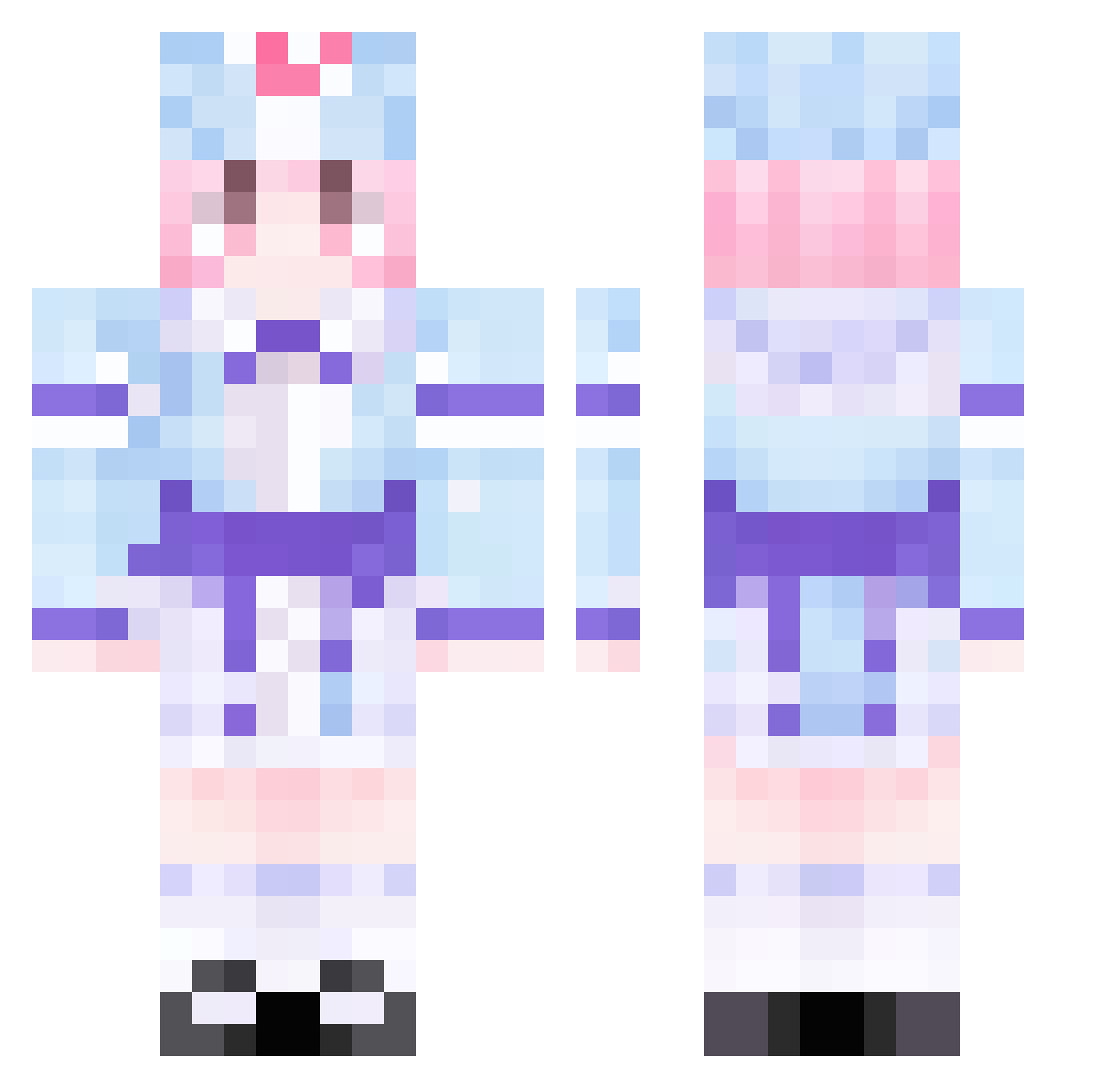 mio11111 Minecraft skin, front and back view
