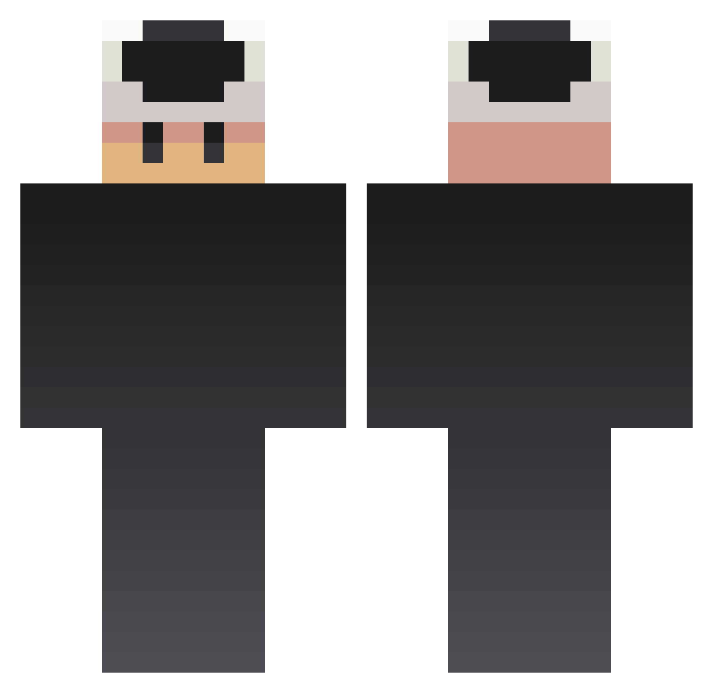 Insufficiently Minecraft skin, front and back view
